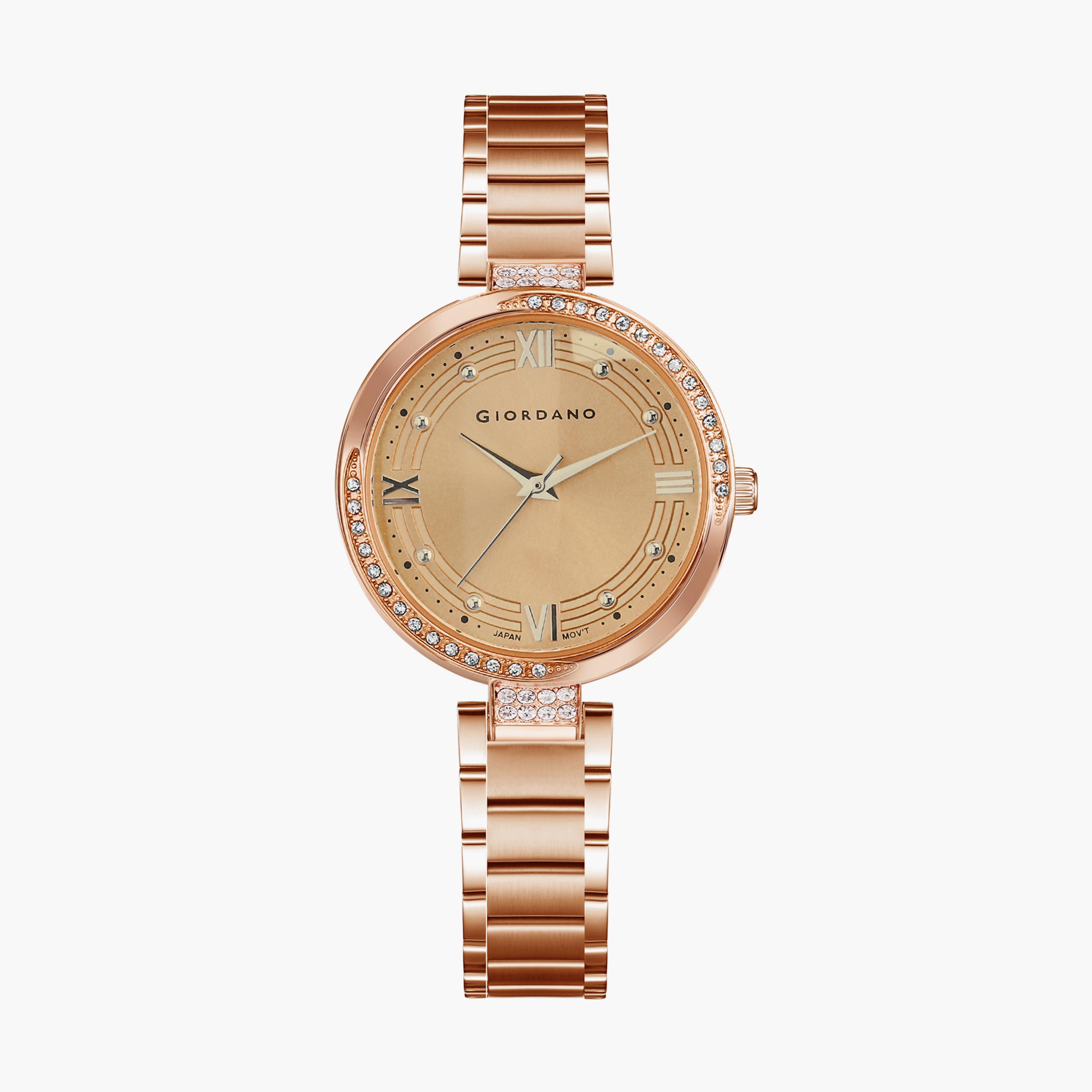 ساعة جيوردانو روز جولد أنالوج بسوار ستانلس ستيل | جي دي-2202-88-women-watchesandjewellery-watches-image-1