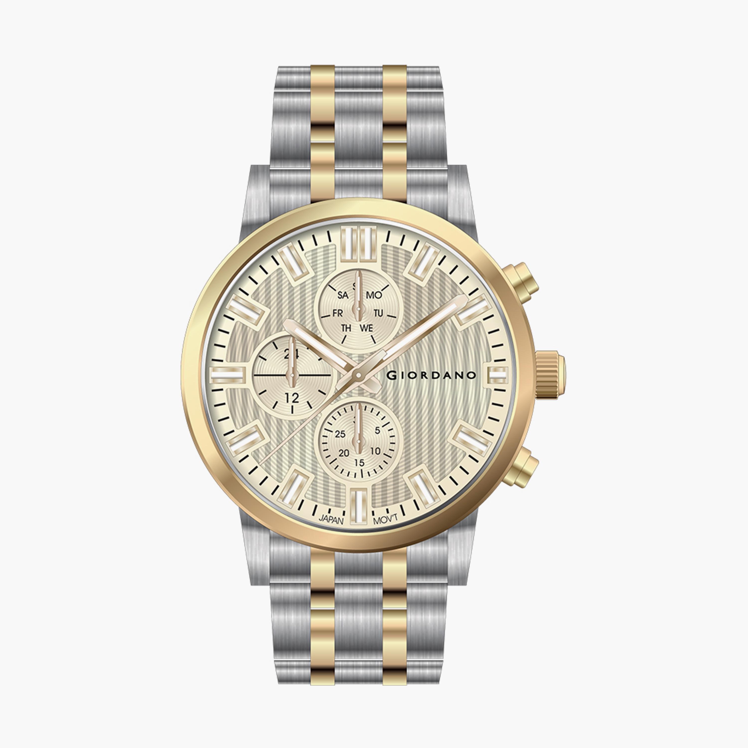 Giordano Men's Silver & Gold Chronograph Stainless Steel Strap Watch | GD-1175-55-MP-men-watchesandjewellery-watches-image-1