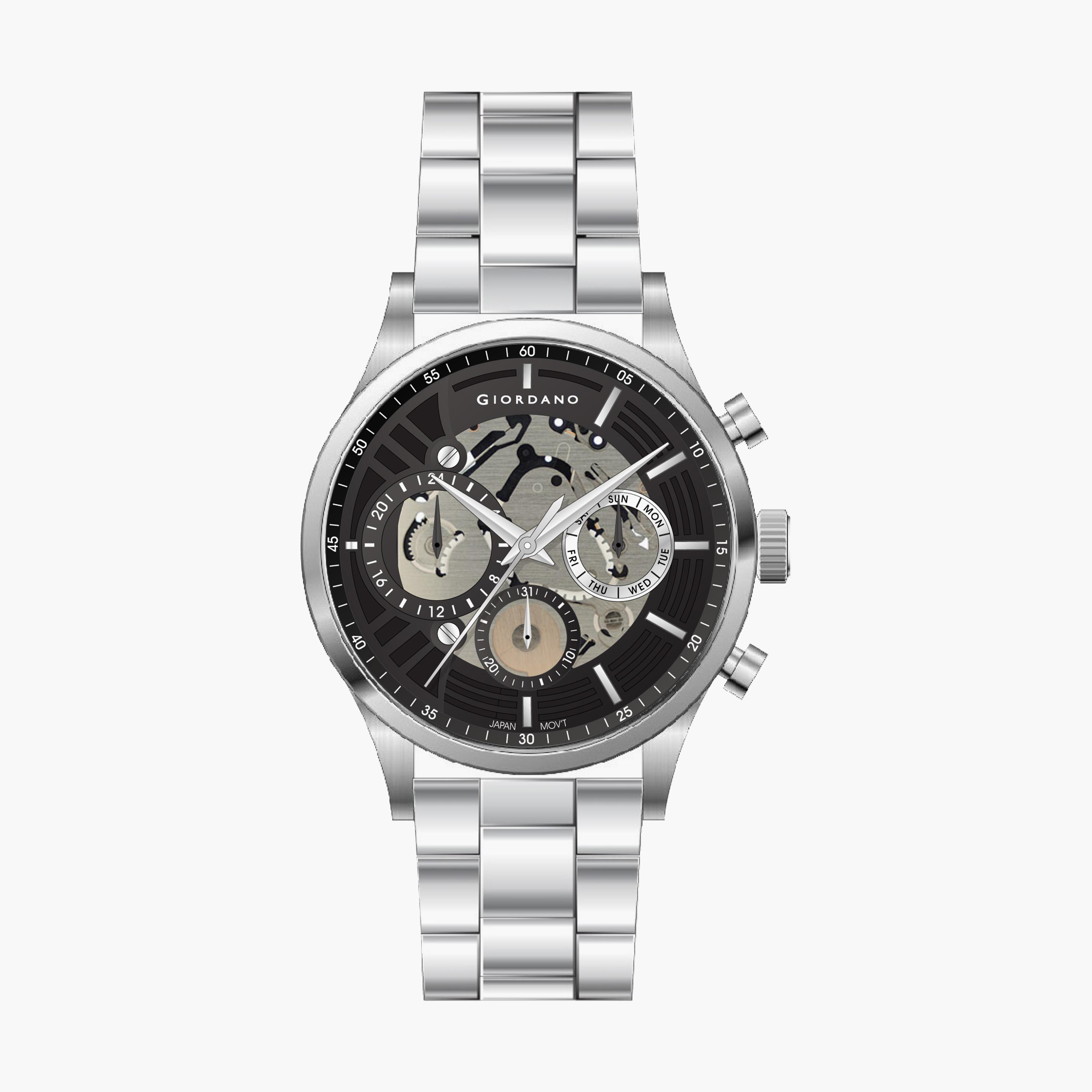 ساعة جيوردانو للرجال كرونوغراف فضي بسوار ستانلس ستيل | جي دي-1176-11-مب-men-watchesandjewellery-watches-image-1