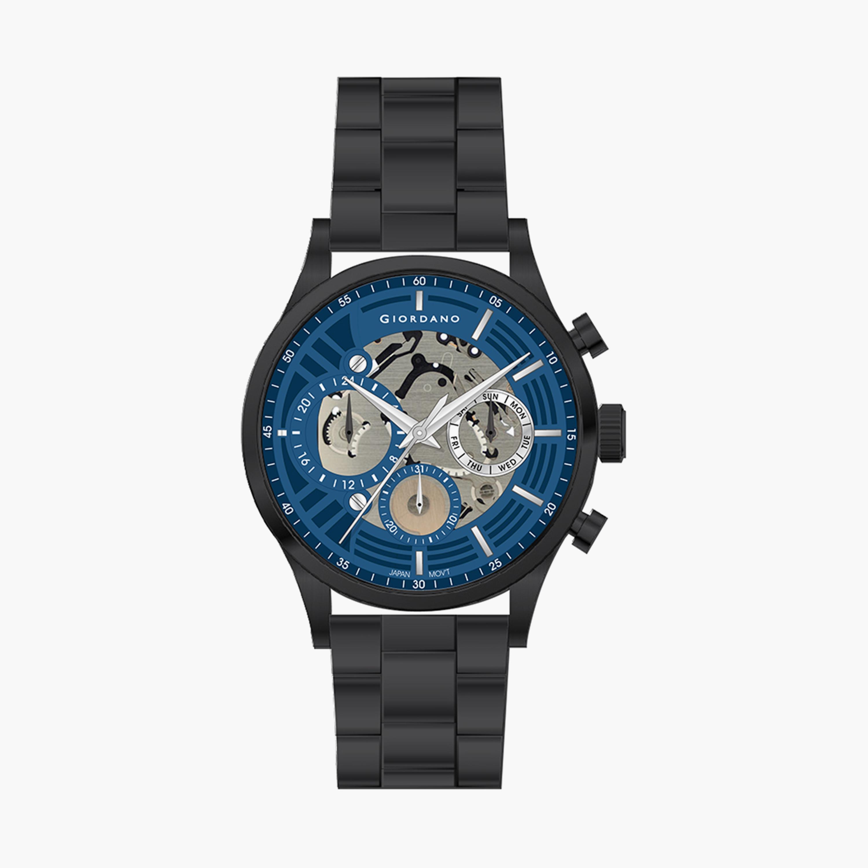 Giordano Men's Black Chronograph Stainless Steel Strap Watch | GD-1176-55-MP-men-watchesandjewellery-watches-image-1