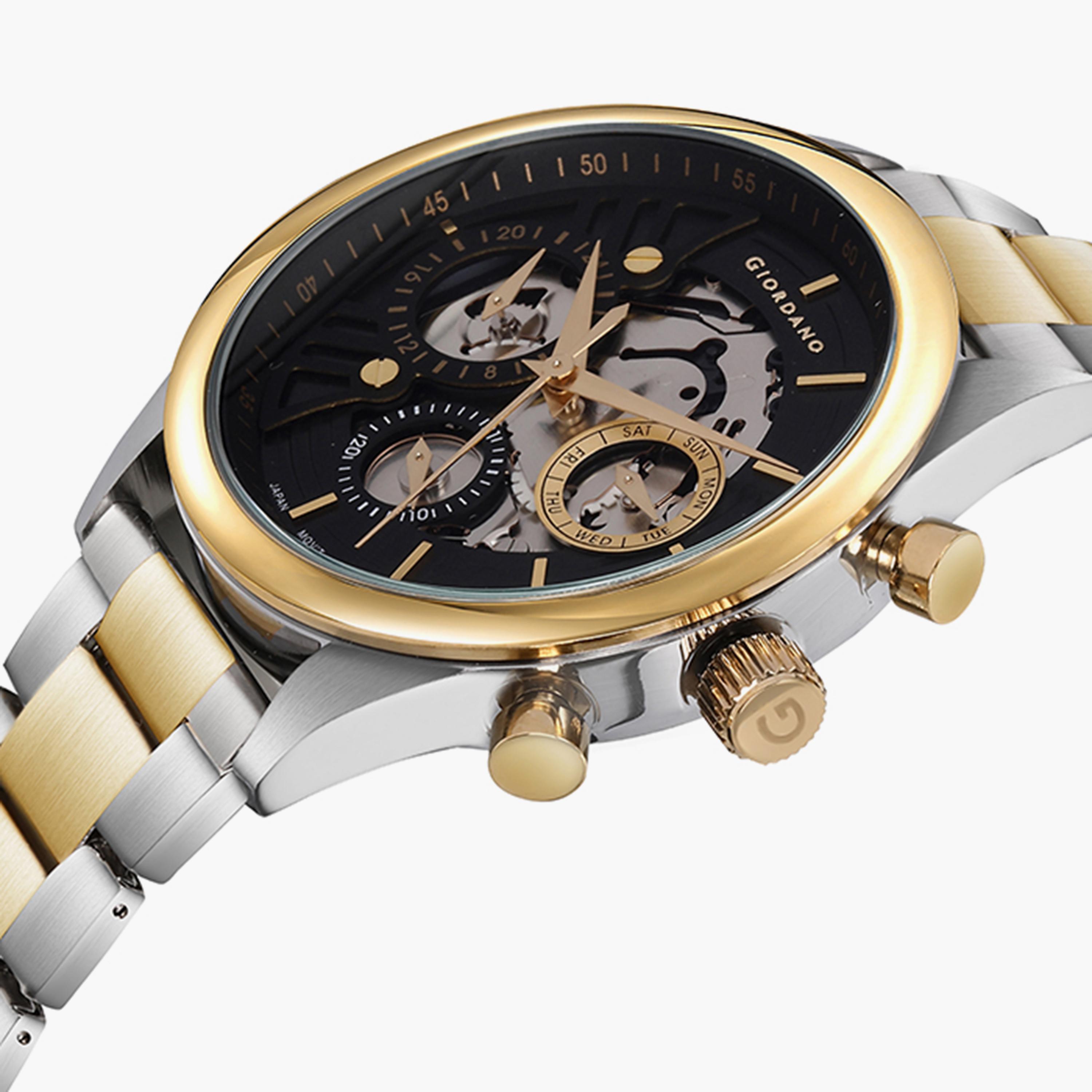 ساعة جيوردانو للرجال كرونوغراف فضي وذهبي وبسوار ستانلس ستيل | جي دي-1176-66-مب-men-watchesandjewellery-watches-image-2