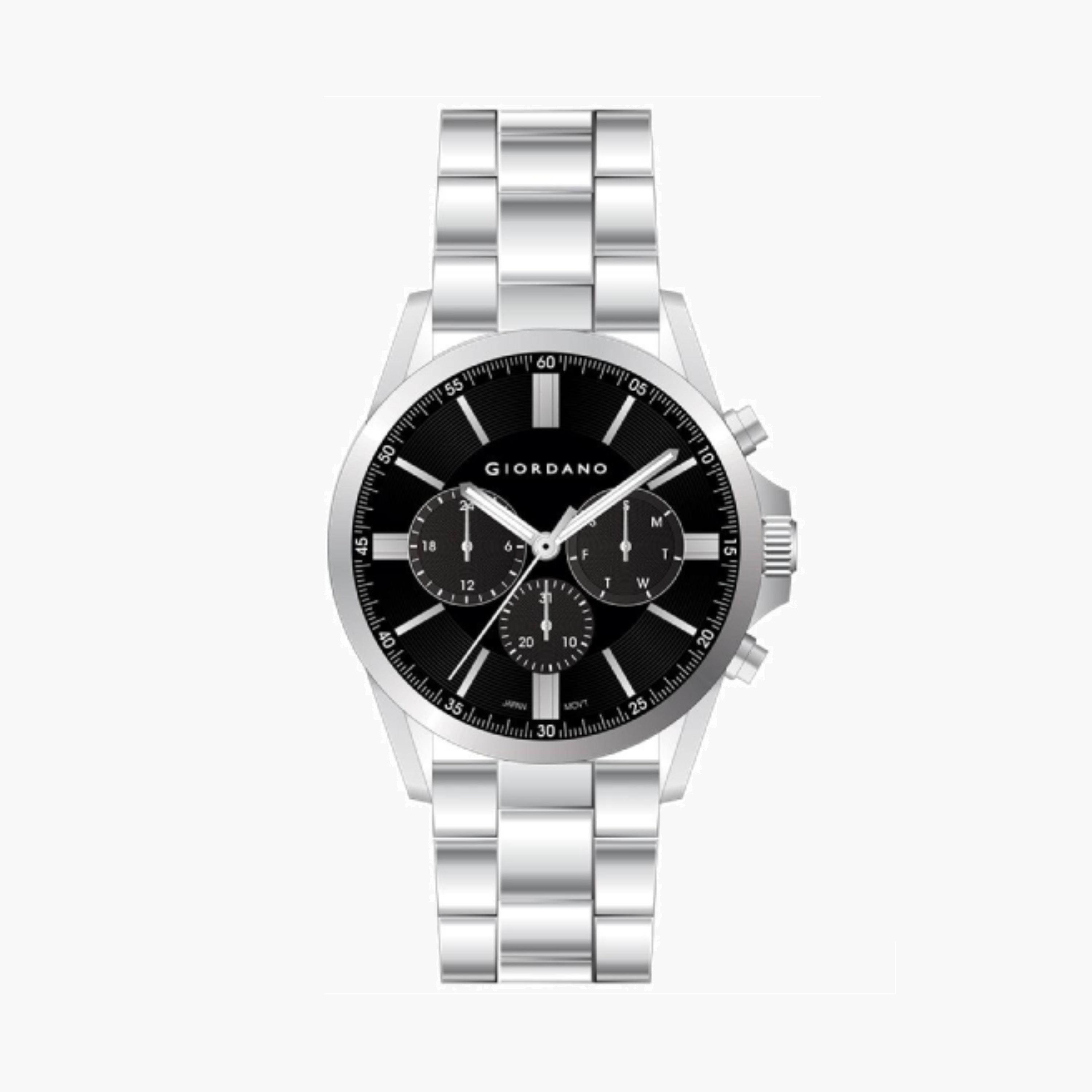 Giordano Men's Silver Chronograph Stainless Steel Strap Watch | GD-1177-11-MP-men-watchesandjewellery-watches-image-1