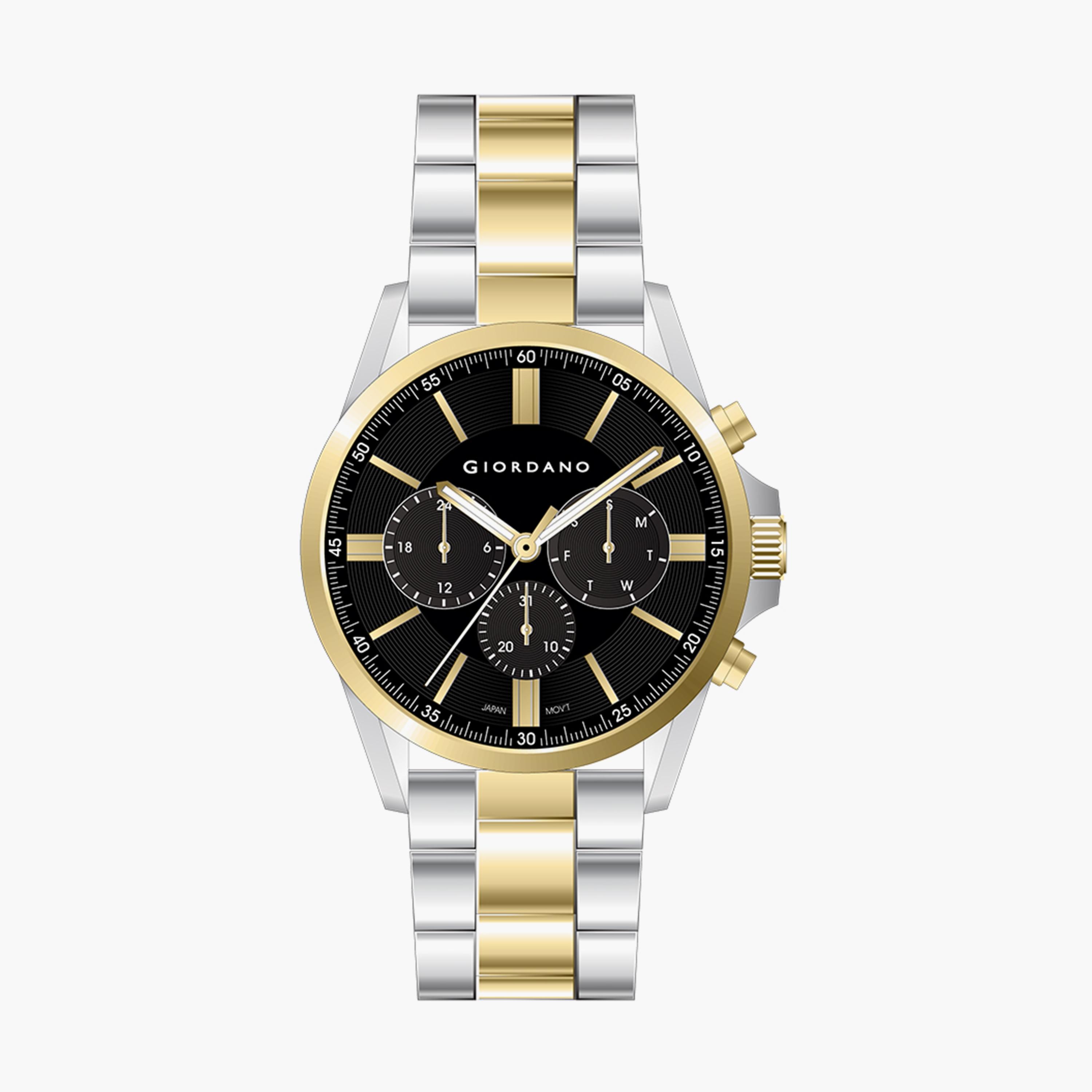 ساعة جيوردانو للرجال كرونوغراف فضي وذهبي وبسوار ستانلس ستيل | جي دي-1177-44-مب-men-watchesandjewellery-watches-image-1