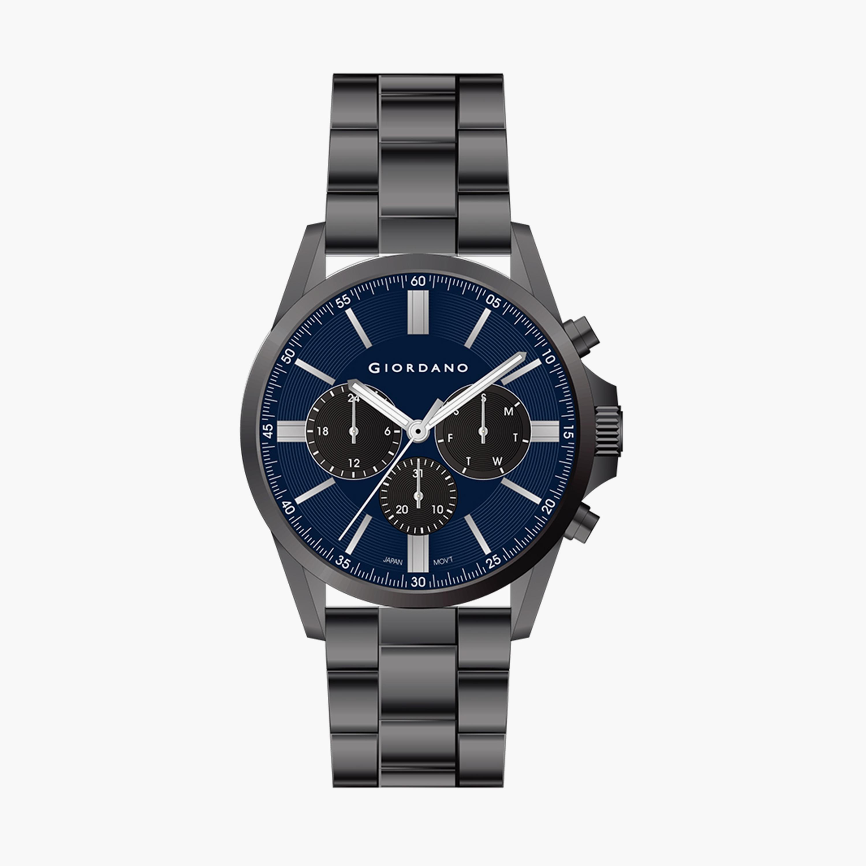 Giordano Men's Black Chronograph Stainless Steel Strap Watch | GD-1177-66-MP-men-watchesandjewellery-watches-image-1