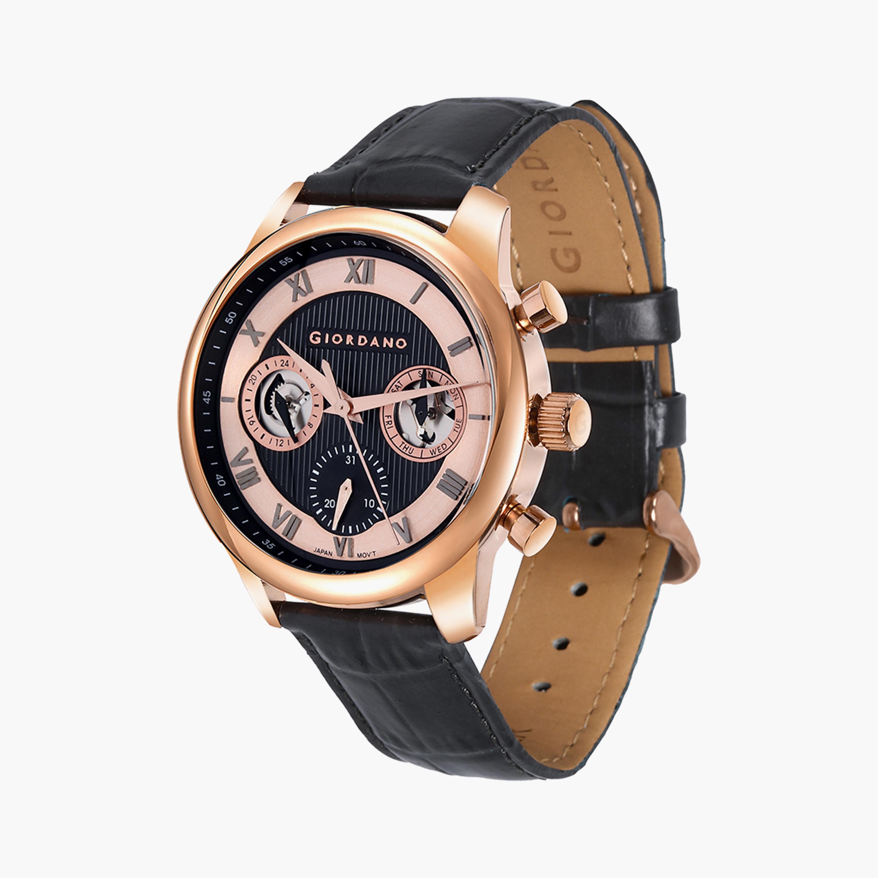 ساعة جيوردانو للرجال كرونوغراف بسوار جلدي باللون الرمادي | جي دي-1178-04-مب-men-watchesandjewellery-watches-image-2