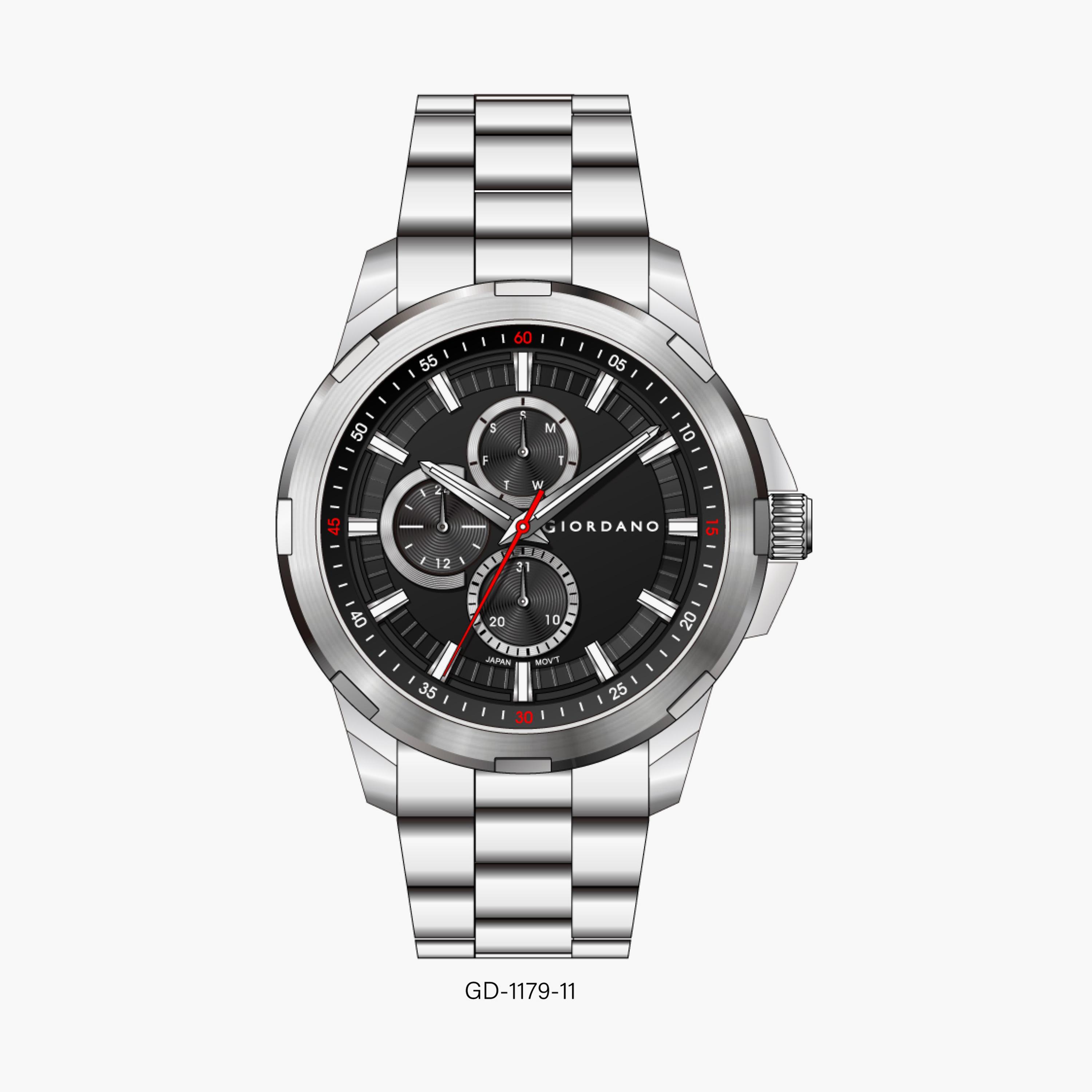 Giordano Men's Silver Analog Stainless Steel Strap Watch | GD-1179-11-MP-men-watchesandjewellery-watches-image-1