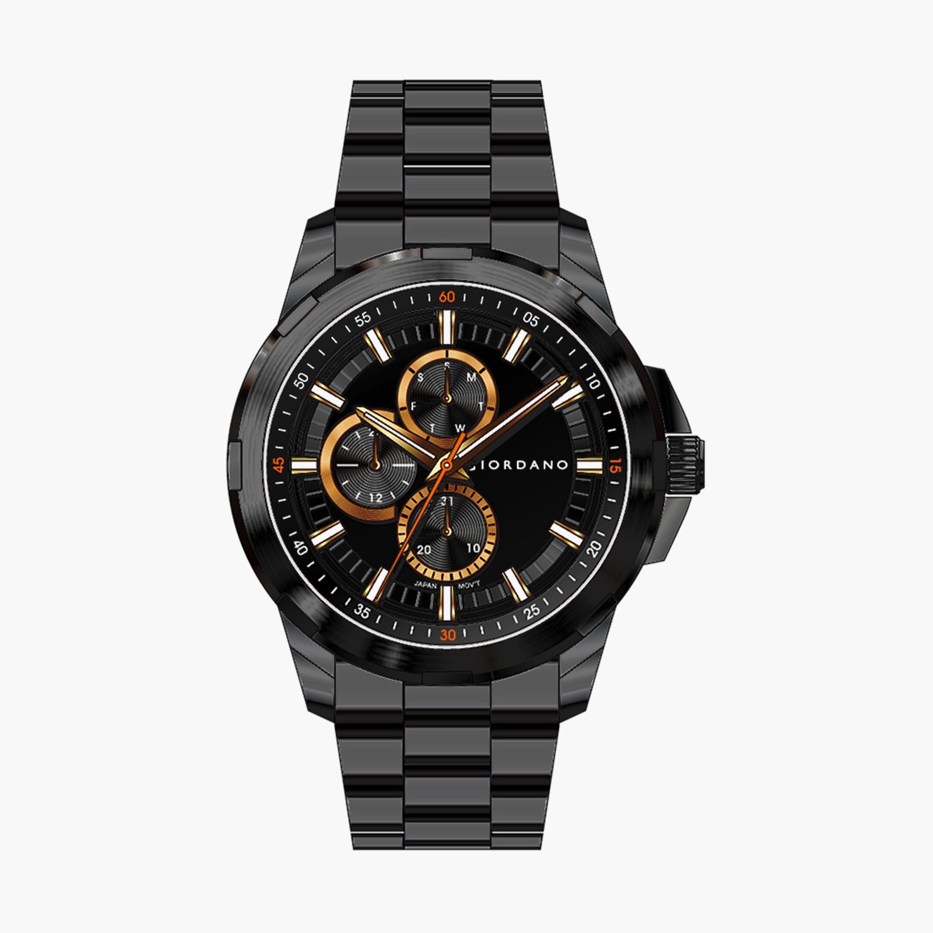 ساعة جيوردانو للرجال بسوار من الستانلس ستيل باللون الأسود | جي دي-1179-33-مب-men-watchesandjewellery-watches-image-1