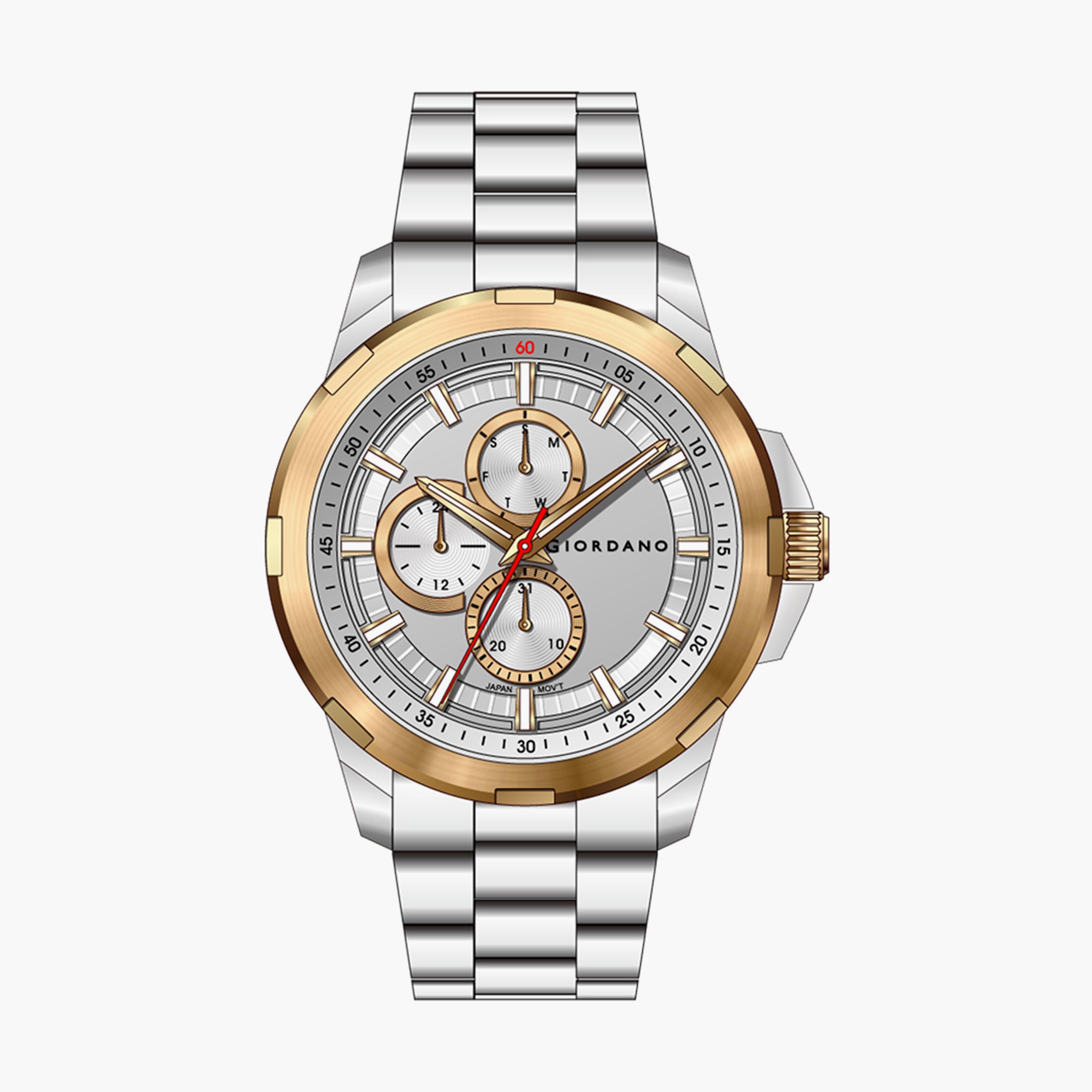 Giordano Men's Silver Analog Stainless Steel Strap Watch | GD-1179-44-MP-men-watchesandjewellery-watches-image-1