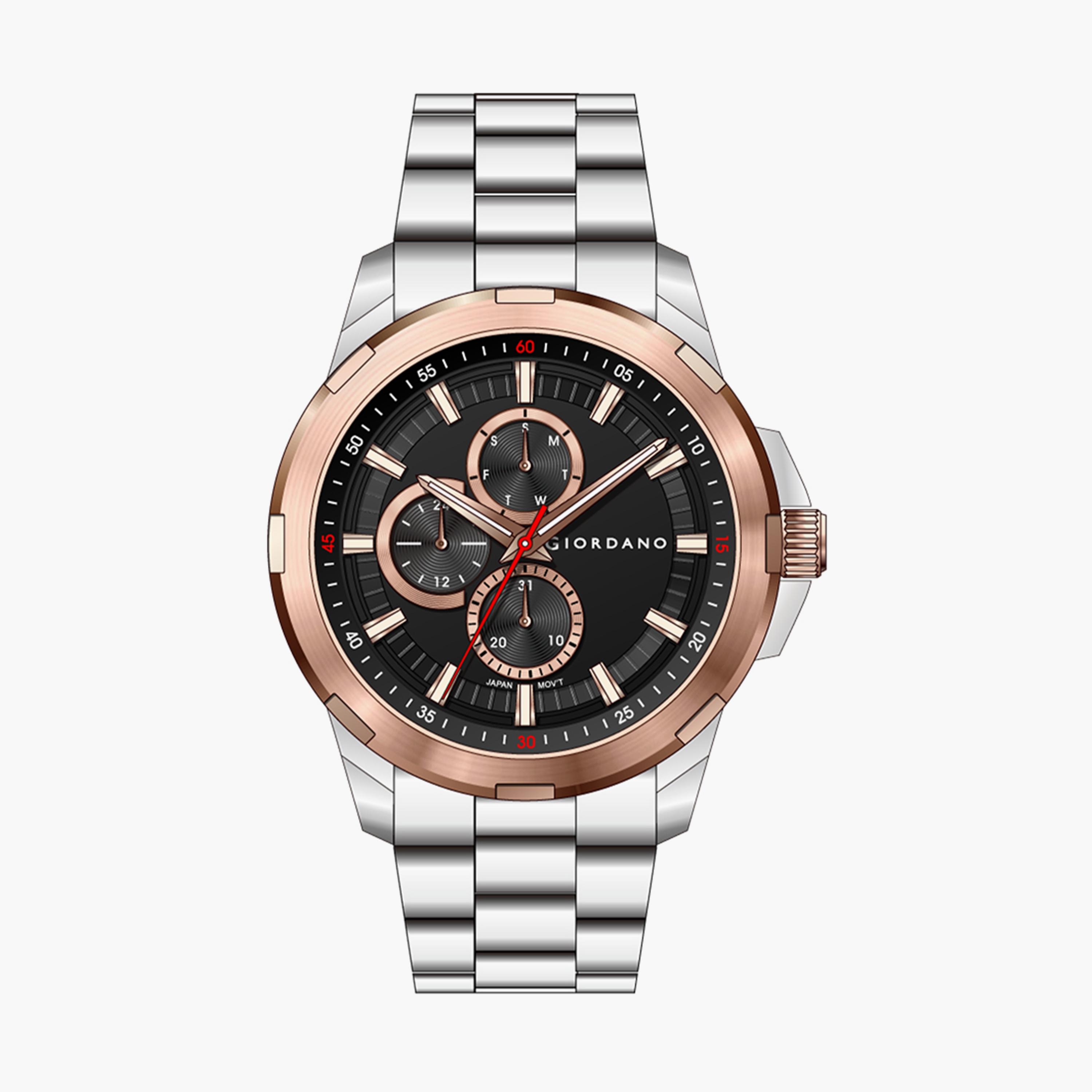 Giordano Men's Silver Analog Stainless Steel Strap Watch | GD-1179-55-MP-men-watchesandjewellery-watches-image-1