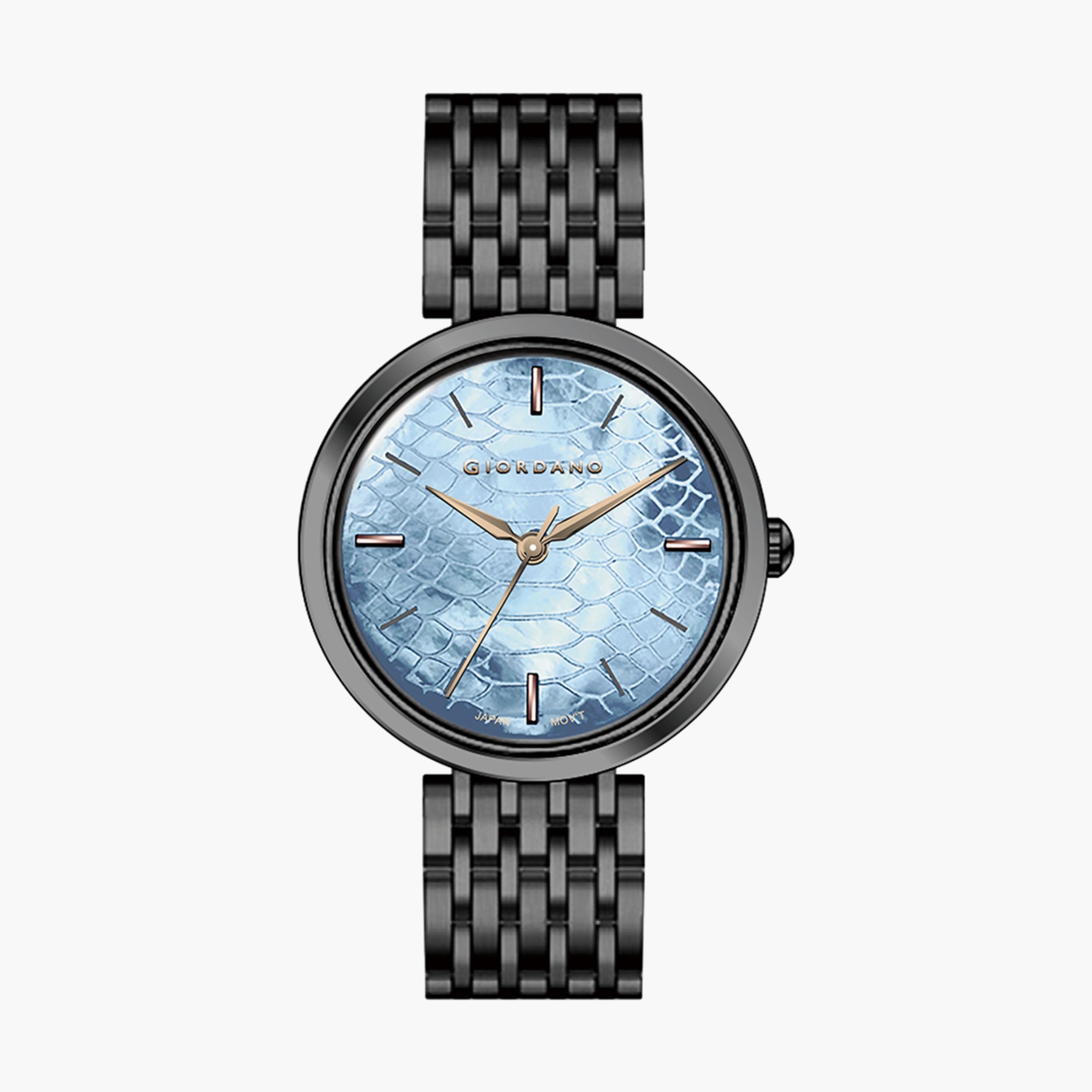 ساعة جيوردانو أنالوج بسوار ستانلس ستيل باللون الأسود | جي دي-2171-33-مب-women-watchesandjewellery-watches-image-1