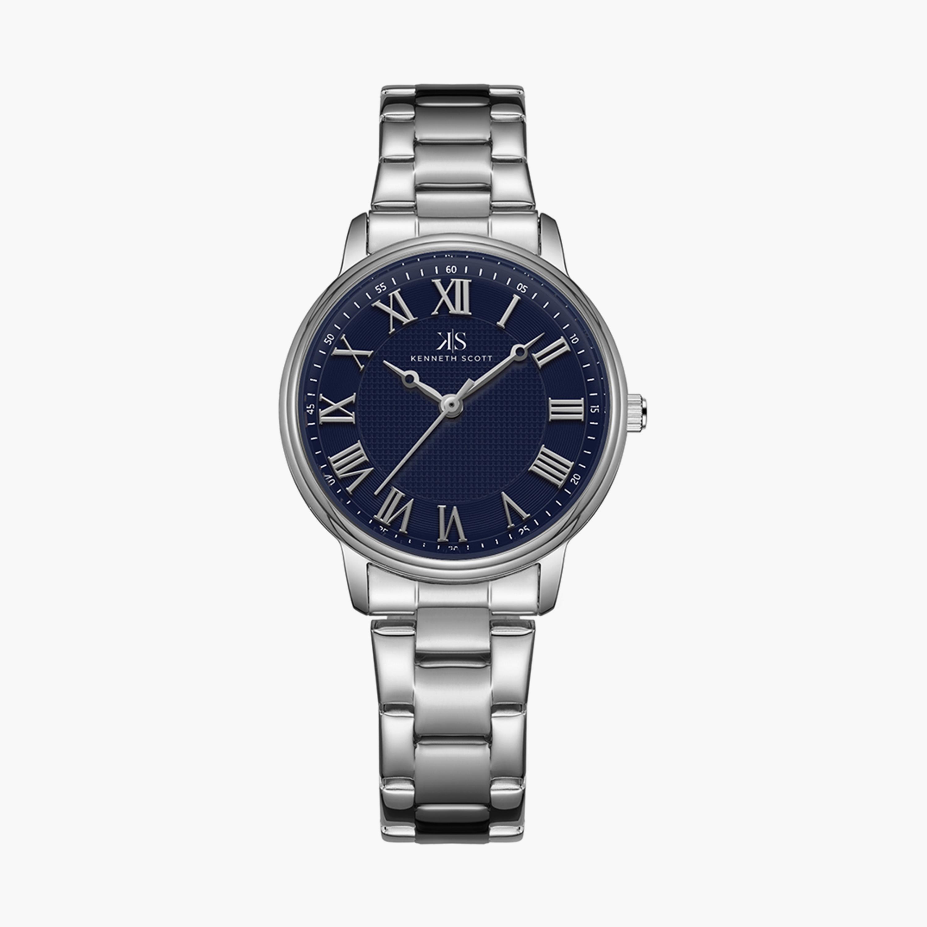 Kenneth Scott Set of 2 Unisex Silver Analog Stainless Steel Strap Watch-men-watchesandjewellery-watches-image-3