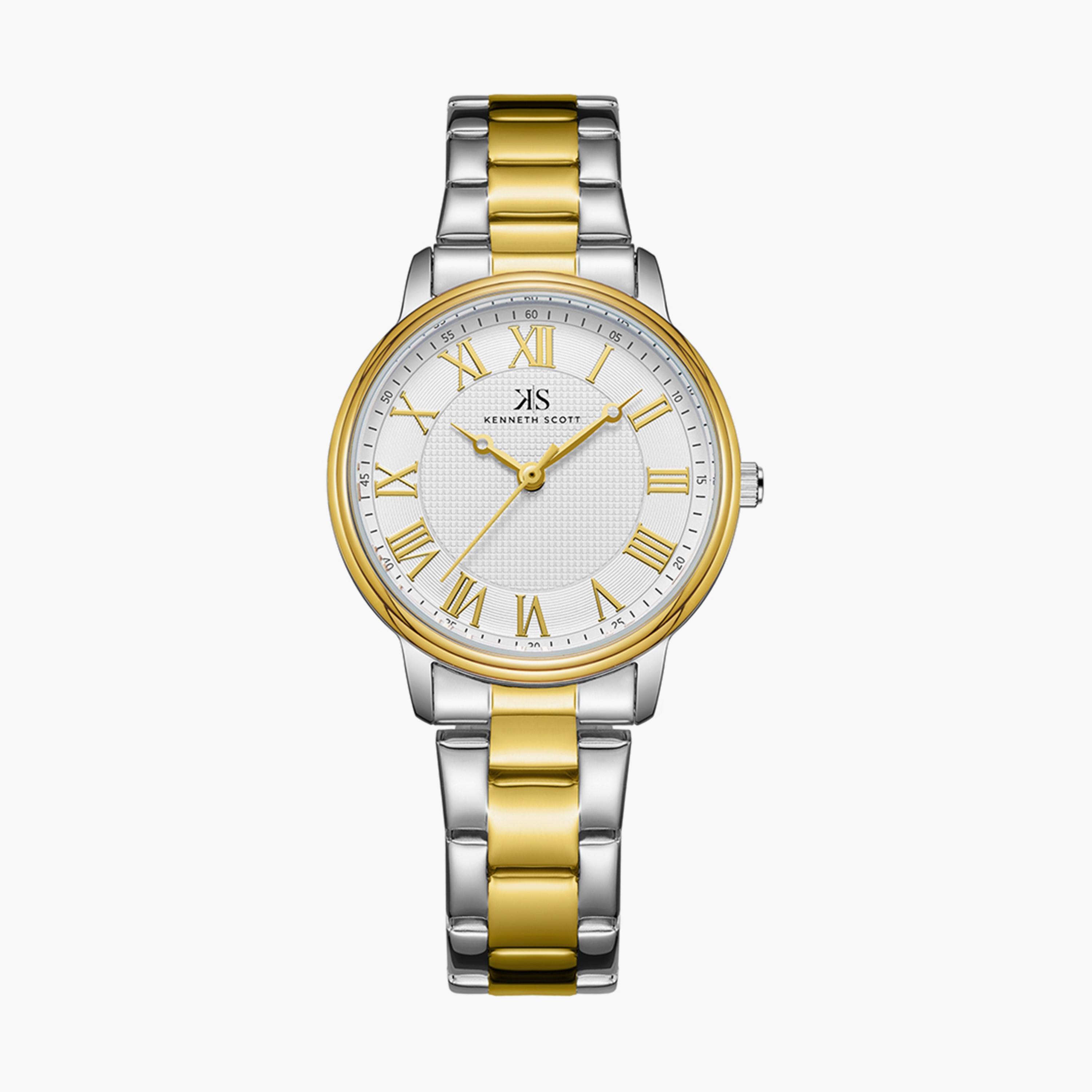 Kenneth Scott Set of 2 Unisex Silver & Gold Analog Stainless Steel Strap Watch-men-watchesandjewellery-watches-image-3