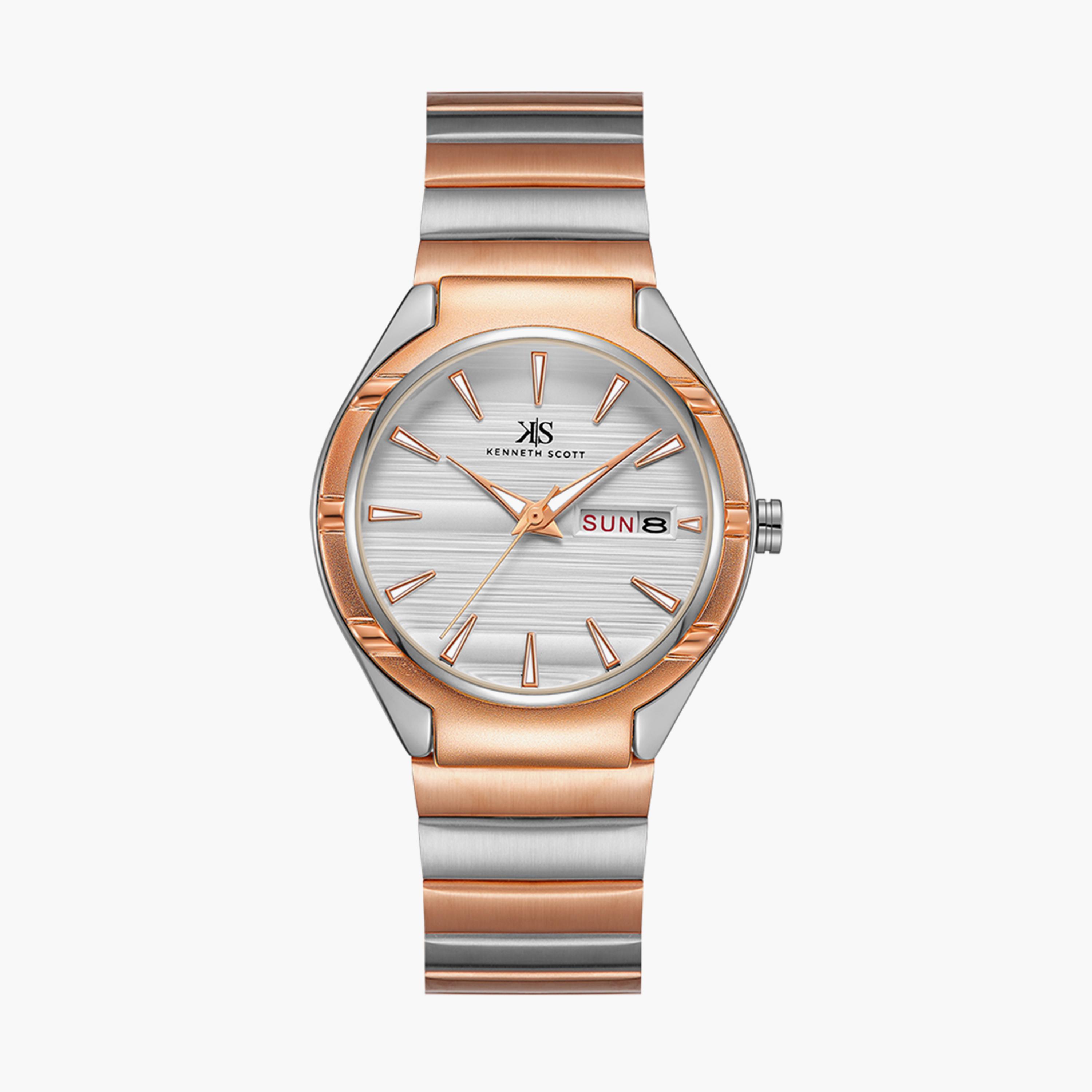Kenneth Scott Set of 2 Unisex Rose Gold Analog Stainless Steel Strap Watch-men-watchesandjewellery-watches-image-2