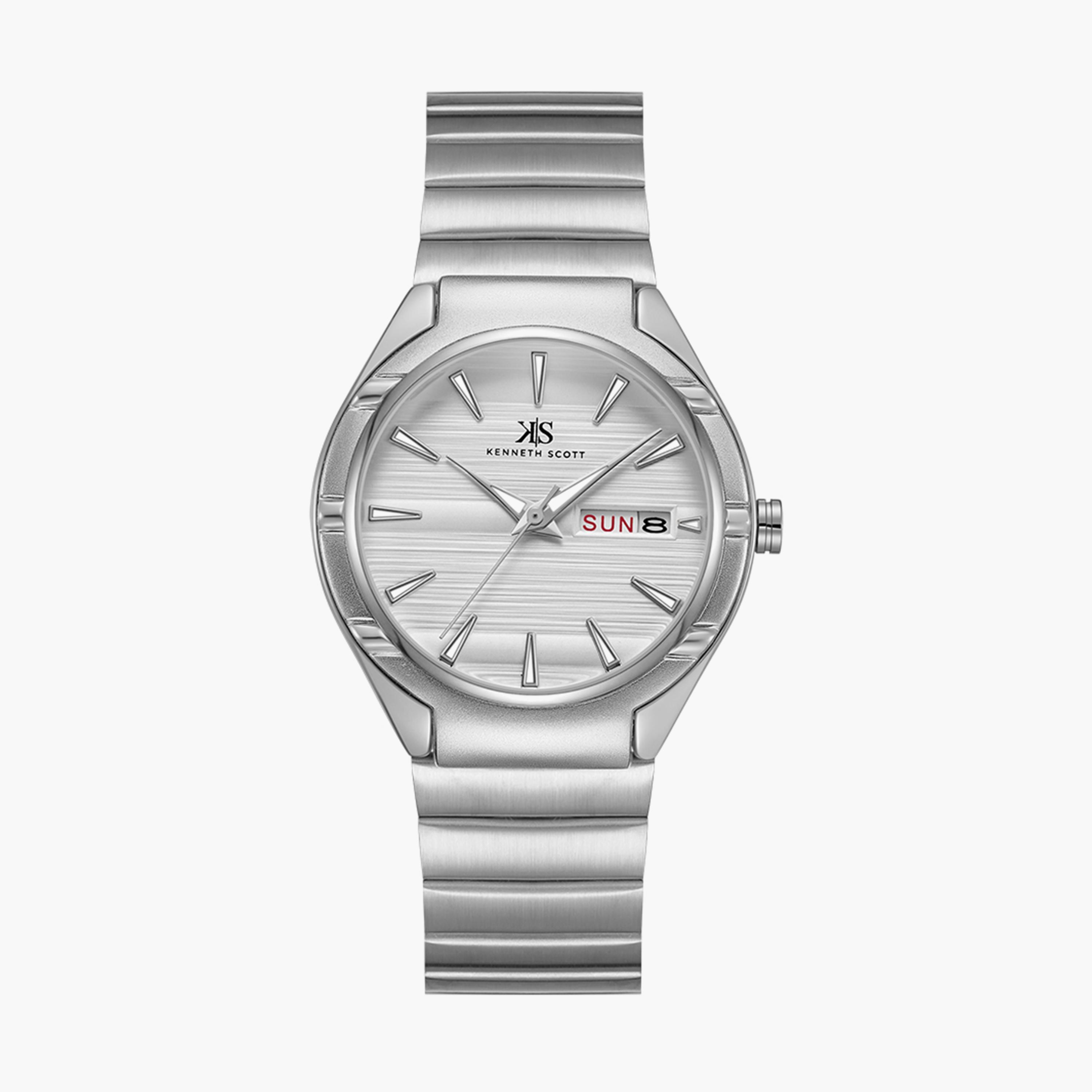 Kenneth Scott Set of 2 Unisex Silver Analog Stainless Steel Strap Watch-men-watchesandjewellery-watches-image-2