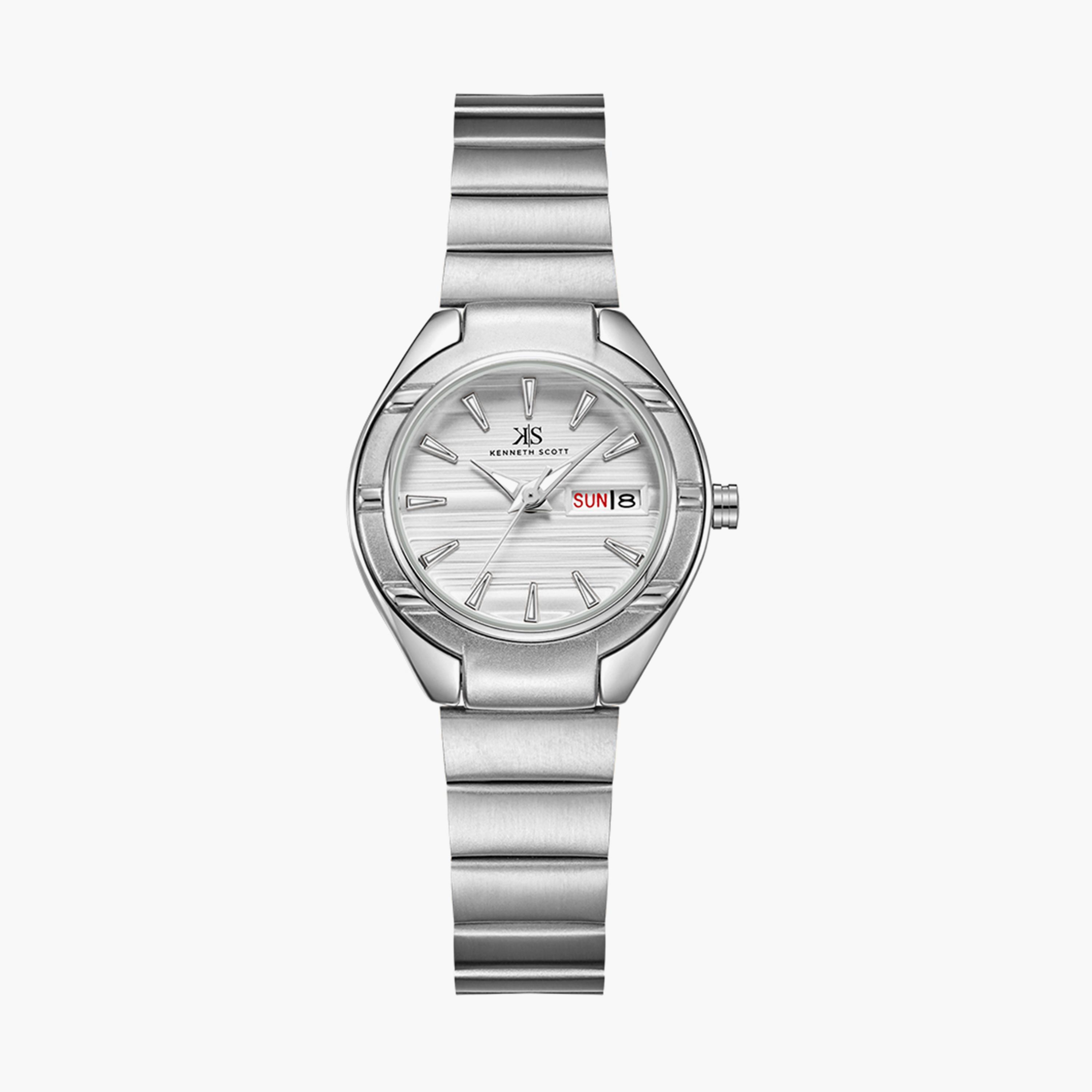 Kenneth Scott Set of 2 Unisex Silver Analog Stainless Steel Strap Watch-men-watchesandjewellery-watches-image-3