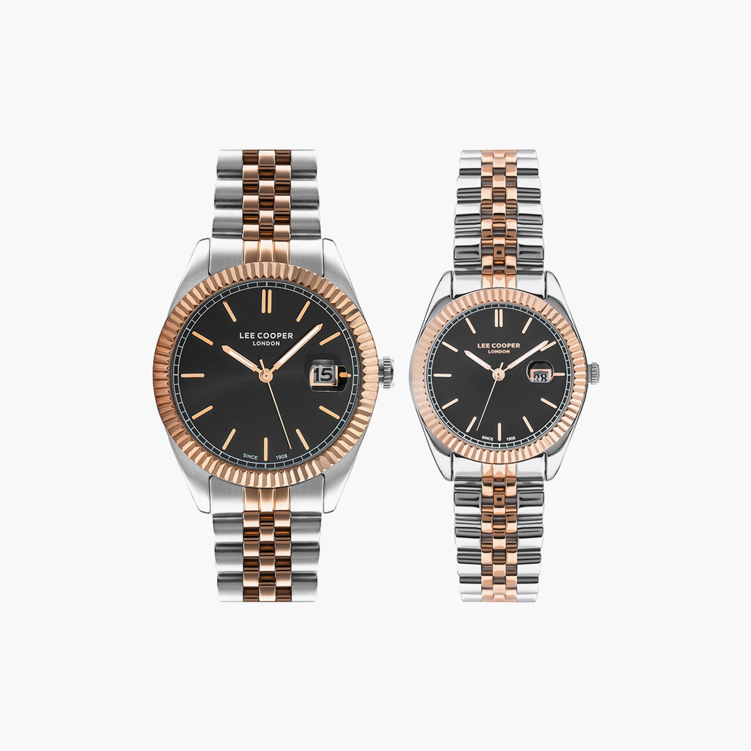 Lee Cooper Set of 2 Unisex Silver Analog Stainless Steel Strap Watch-men-watchesandjewellery-watches-image-1