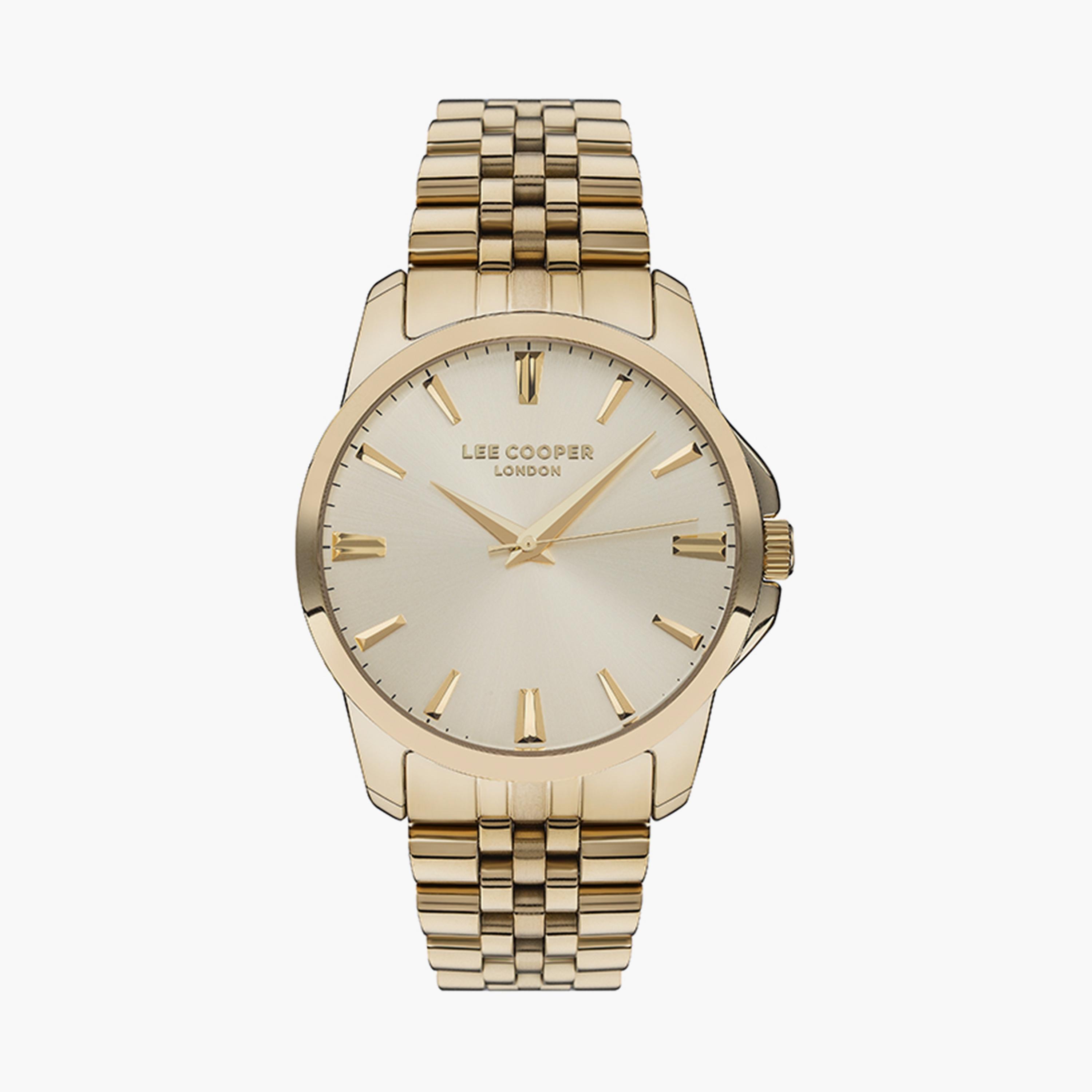  طقم من 2 ساعة يد من لي كوبر ذو أنالوج من ستانلس ستيل مع سوار باللون الذهبي للجنسين-men-watchesandjewellery-watches-image-2