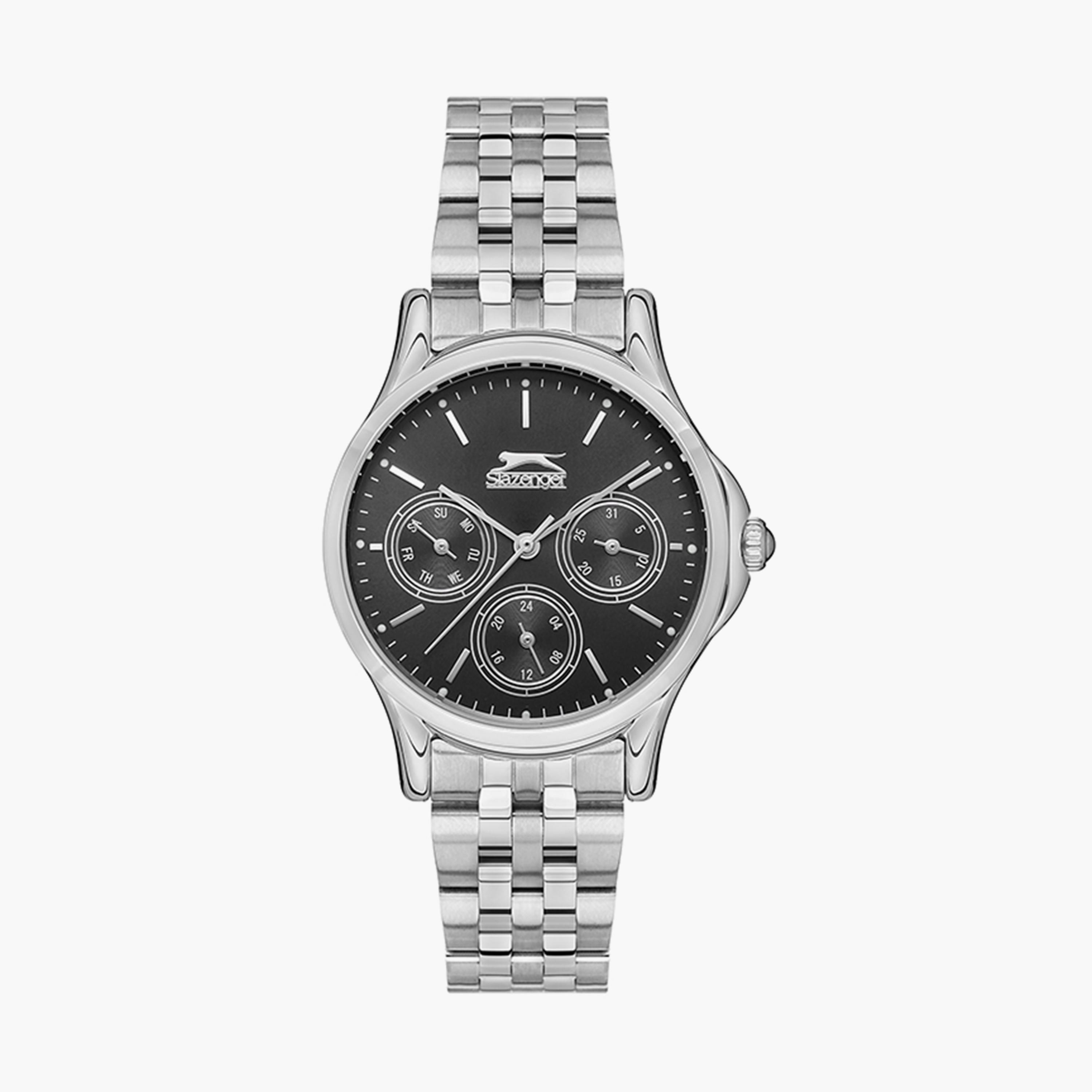  طقم من 2 ساعة للجنسين من سلازنجر ذو كرونوغراف فضي بسوار ستانلس ستيل-men-watchesandjewellery-watches-image-3
