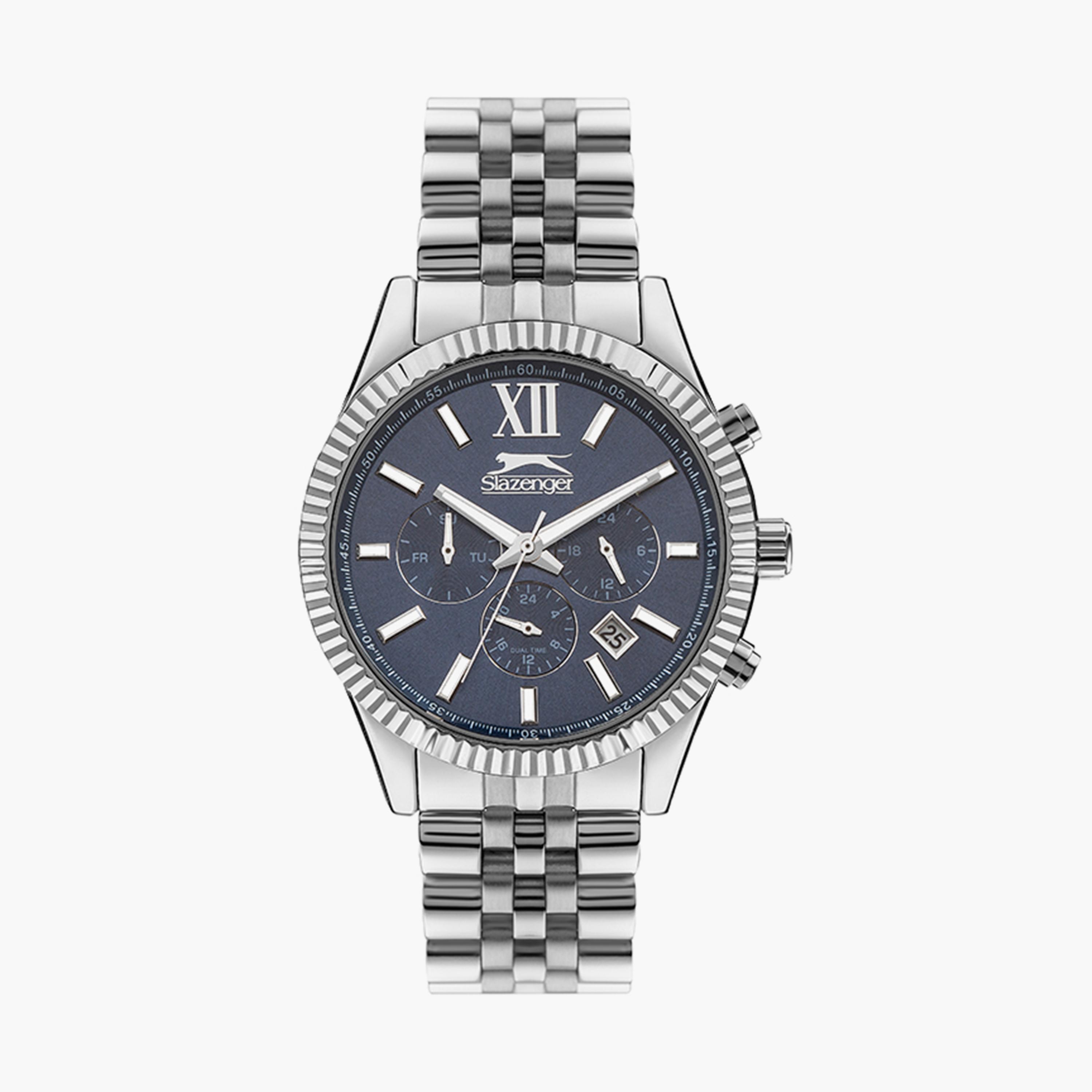 Slazenger Set of 2 Unisex Silver Chronograph Stainless Steel Strap Watch-men-watchesandjewellery-watches-image-2