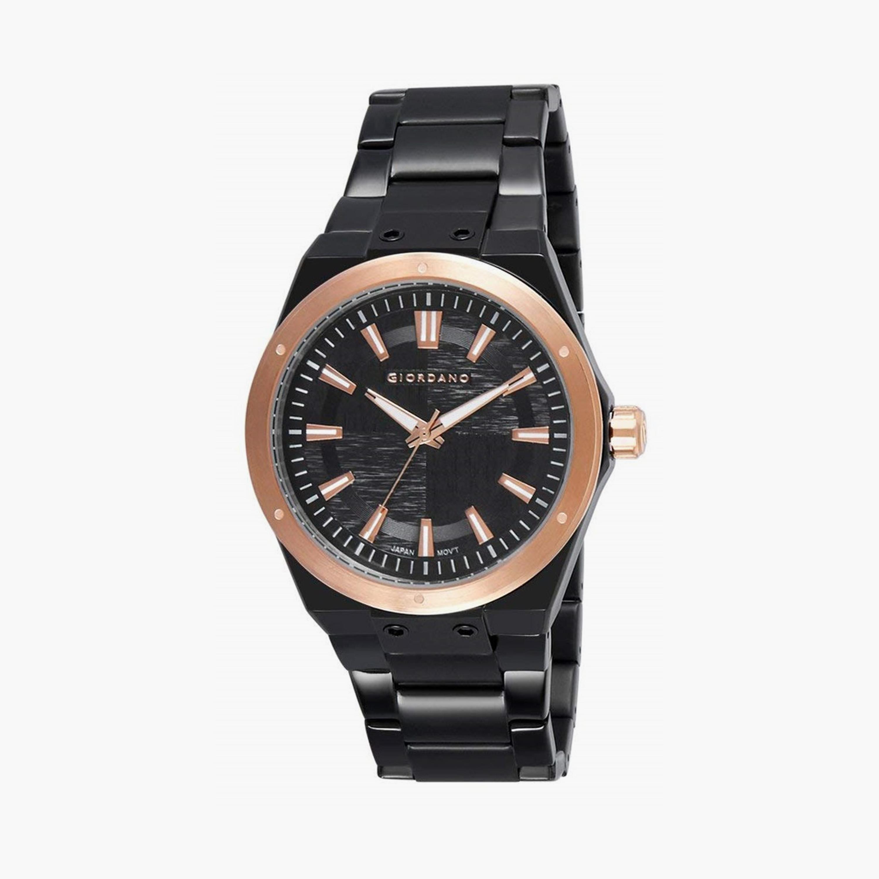 Giordano Men's Black Analog Stainless Steel Strap Watch | 1948-55-MP-men-watchesandjewellery-watches-image-1