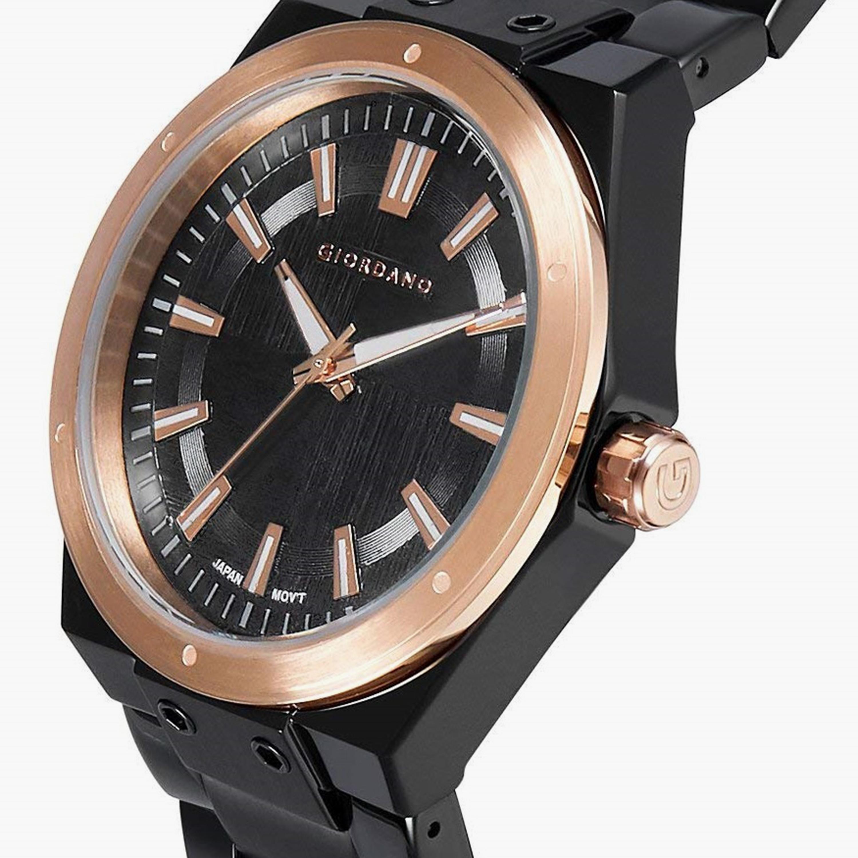 Giordano Men's Black Analog Stainless Steel Strap Watch | 1948-55-MP-men-watchesandjewellery-watches-image-2