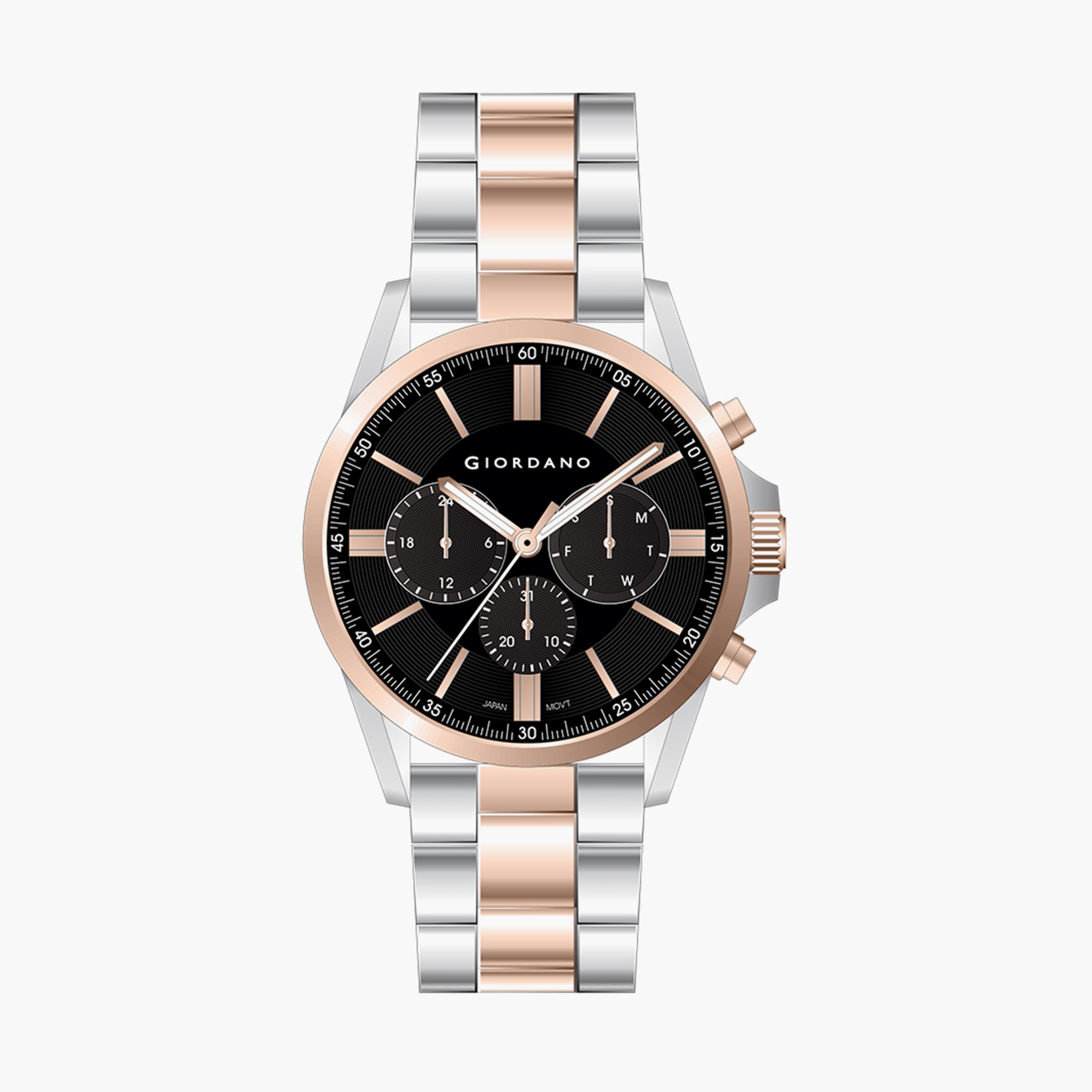  GD-1177-55-MP | ساعة جيوردانو للرجال ذات كرونوغراف بسوار من ستانلس ستيل مع لون فضي وذهبي وردي-men-watchesandjewellery-watches-image-1