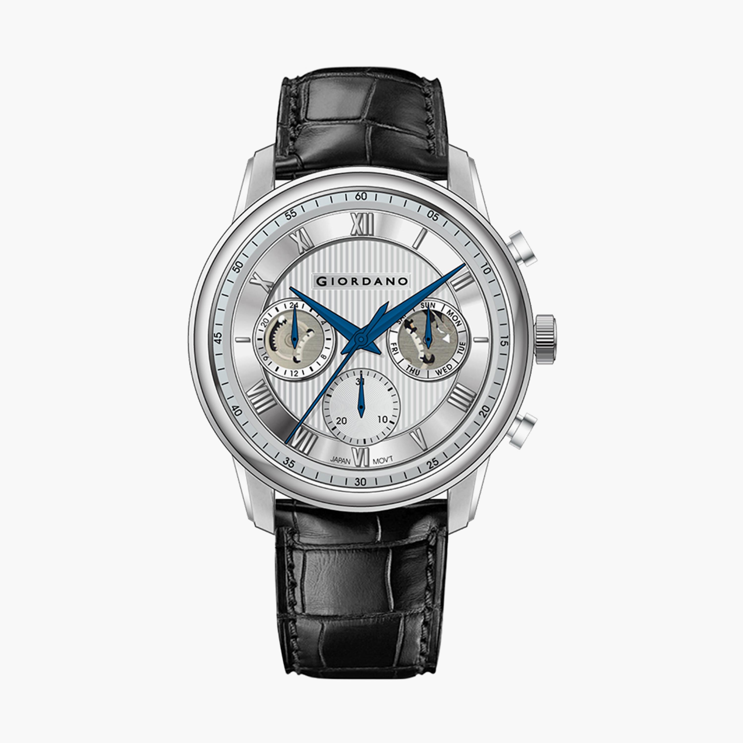  GD-1178-03-MP | ساعة جيوردانو للرجال بسوار جلدي ذو كرونوغراف أسود-men-watchesandjewellery-watches-image-1