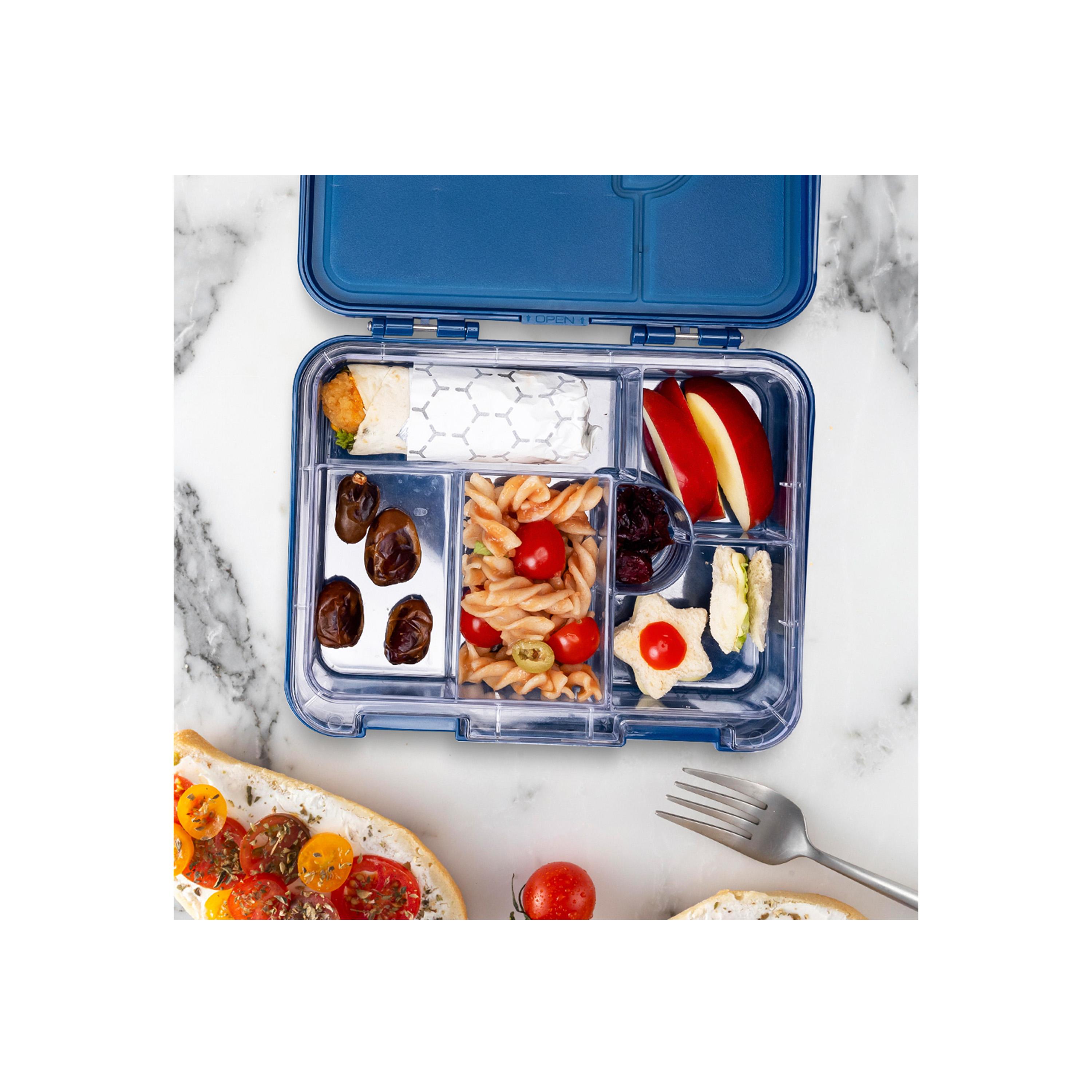 Eazy Kids 6 & 4 Convertible Bento Lunch Box With Sandwich Cutter Set, Unicorn Lover Blue-school-lunchessentials-lunchboxes-image-3