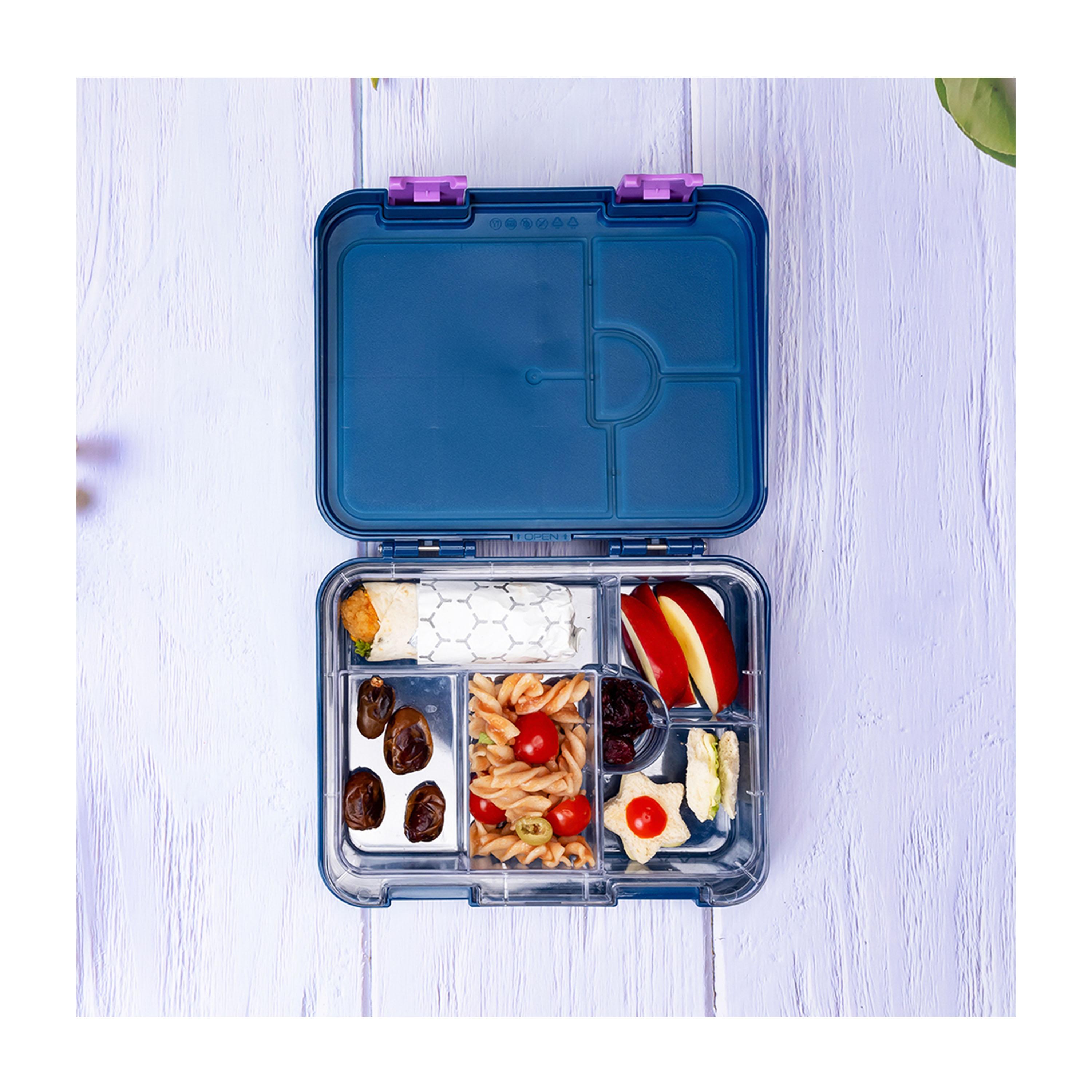Eazy Kids 6 & 4 Convertible Bento Lunch Box With Sandwich Cutter Set, Unicorn Lover Blue-school-lunchessentials-lunchboxes-image-5
