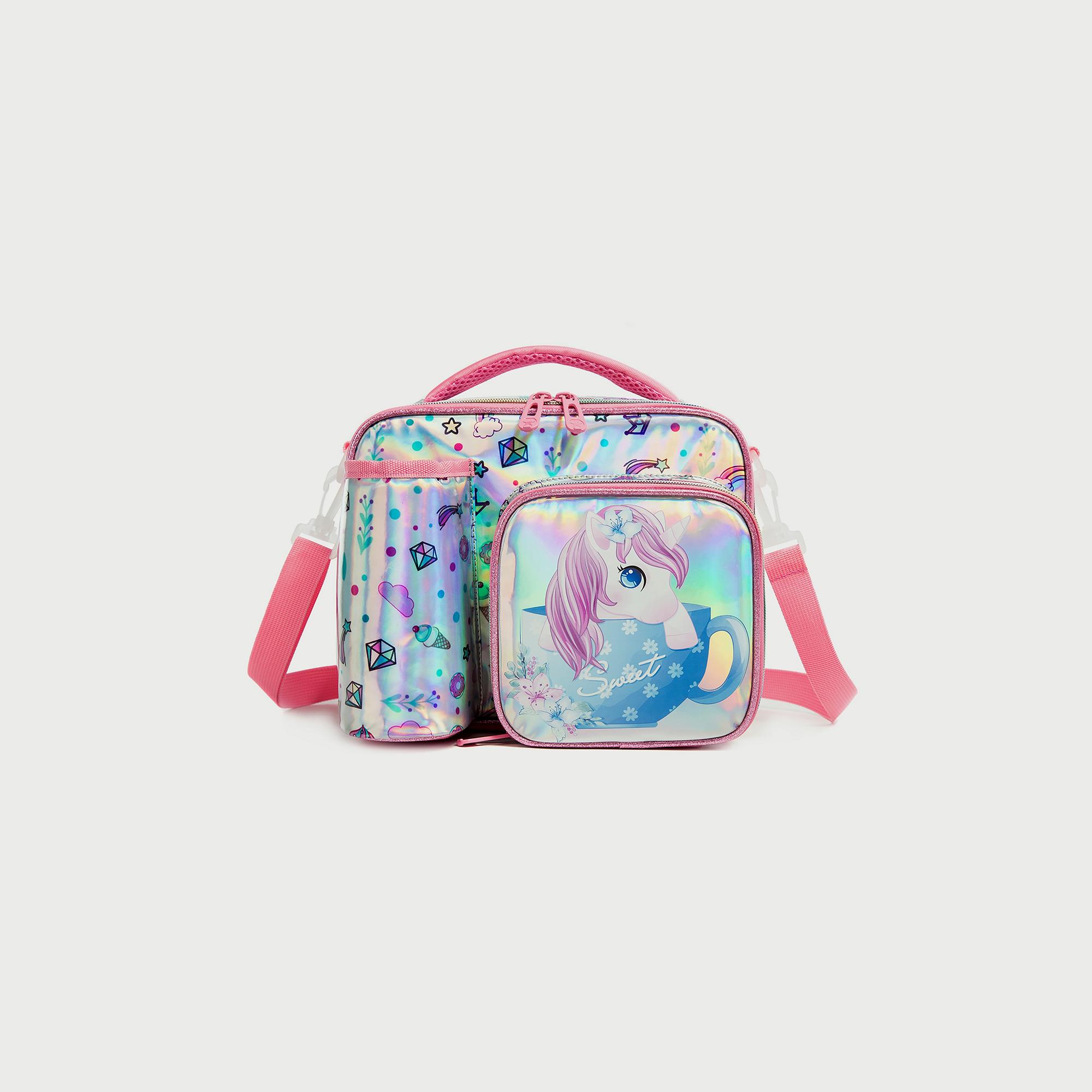 حقيبة غداء من إيزي كيدز، يونيكورن وردي-school-lunchessentials-lunchbags-image-1