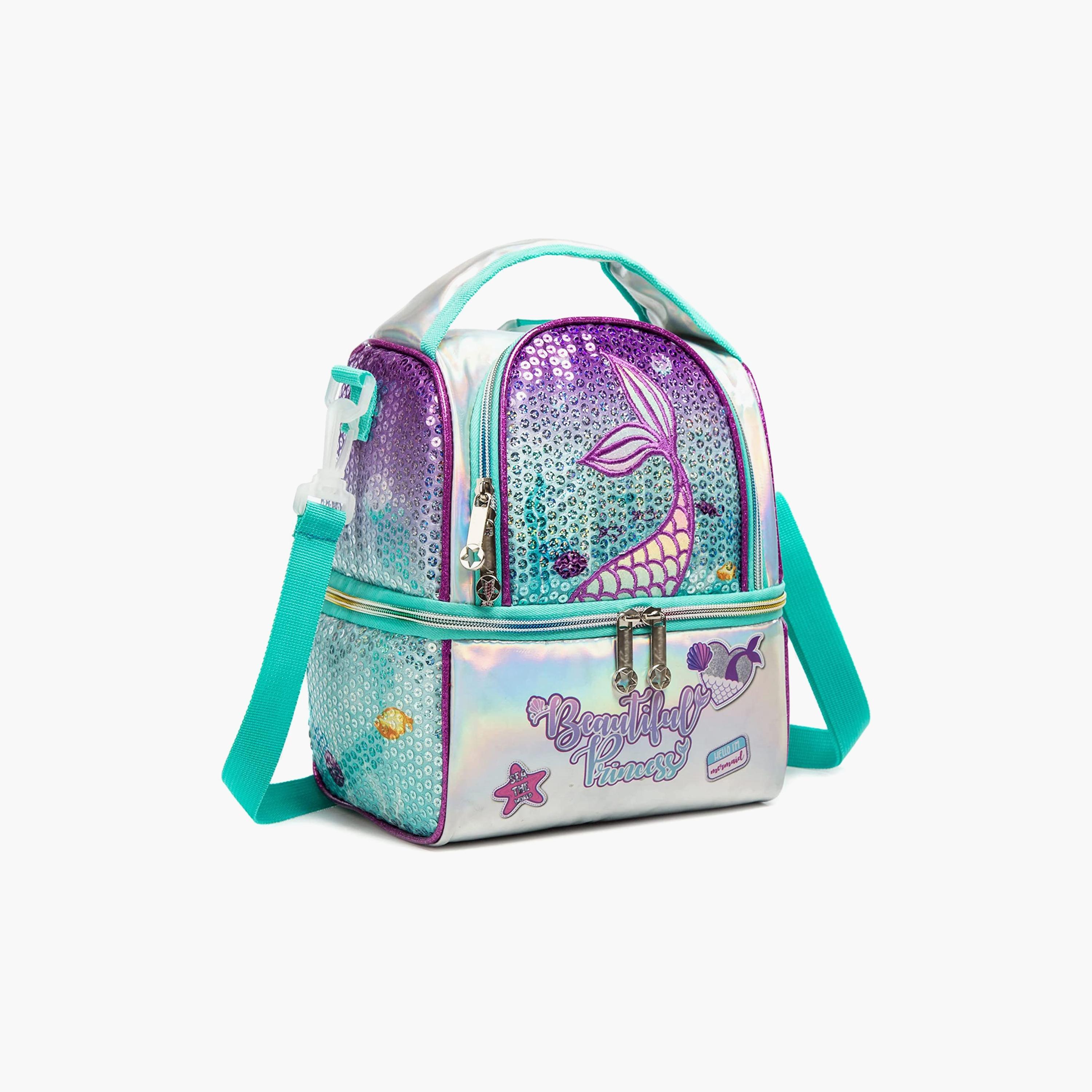 حقيبة غداء للتنزهات من إيزي كيدز، حورية بحر أخضر-school-lunchessentials-lunchbags-image-1