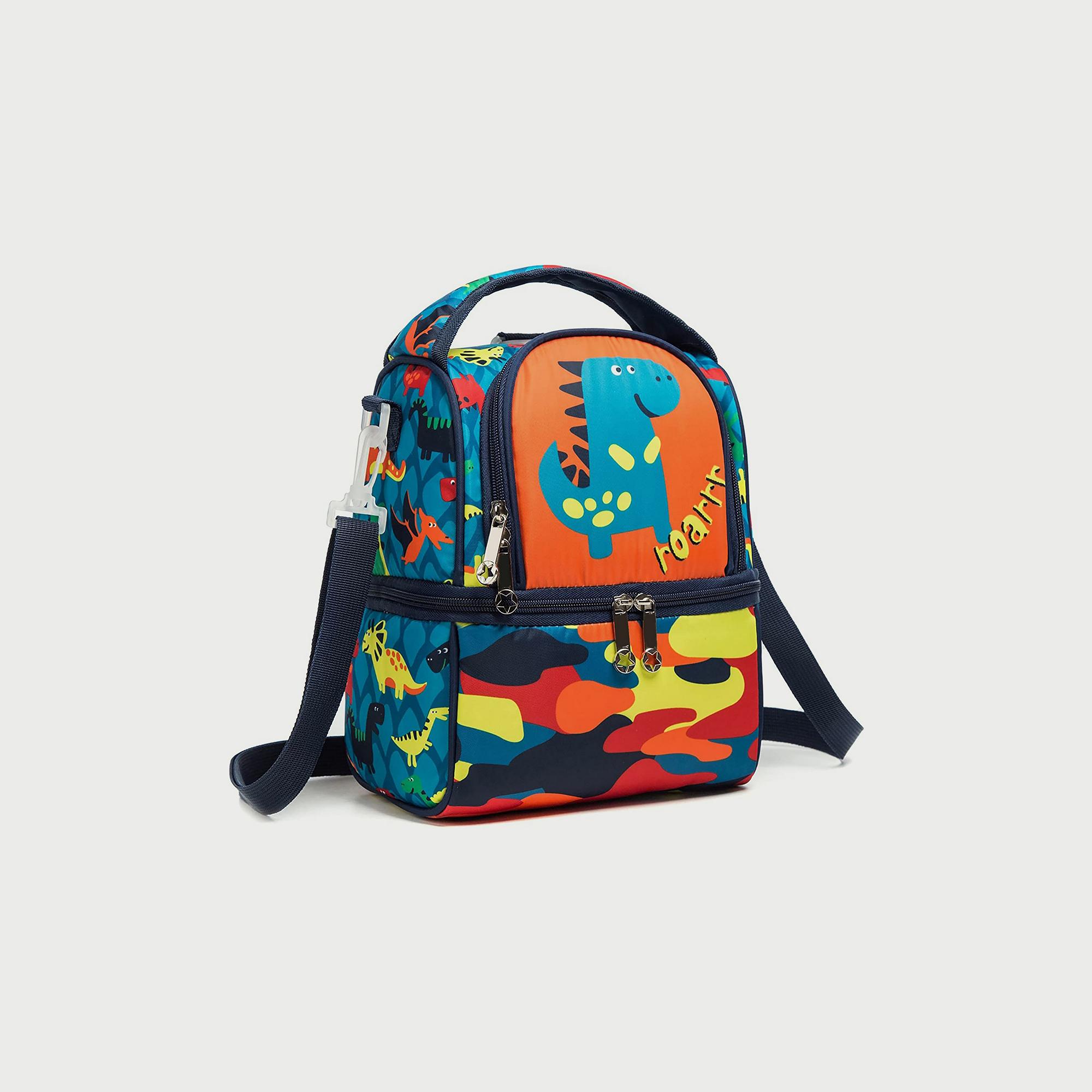 حقيبة غداء للتنزهات من إيزي كيدز، ديناصور أزرق-school-lunchessentials-lunchbags-image-1