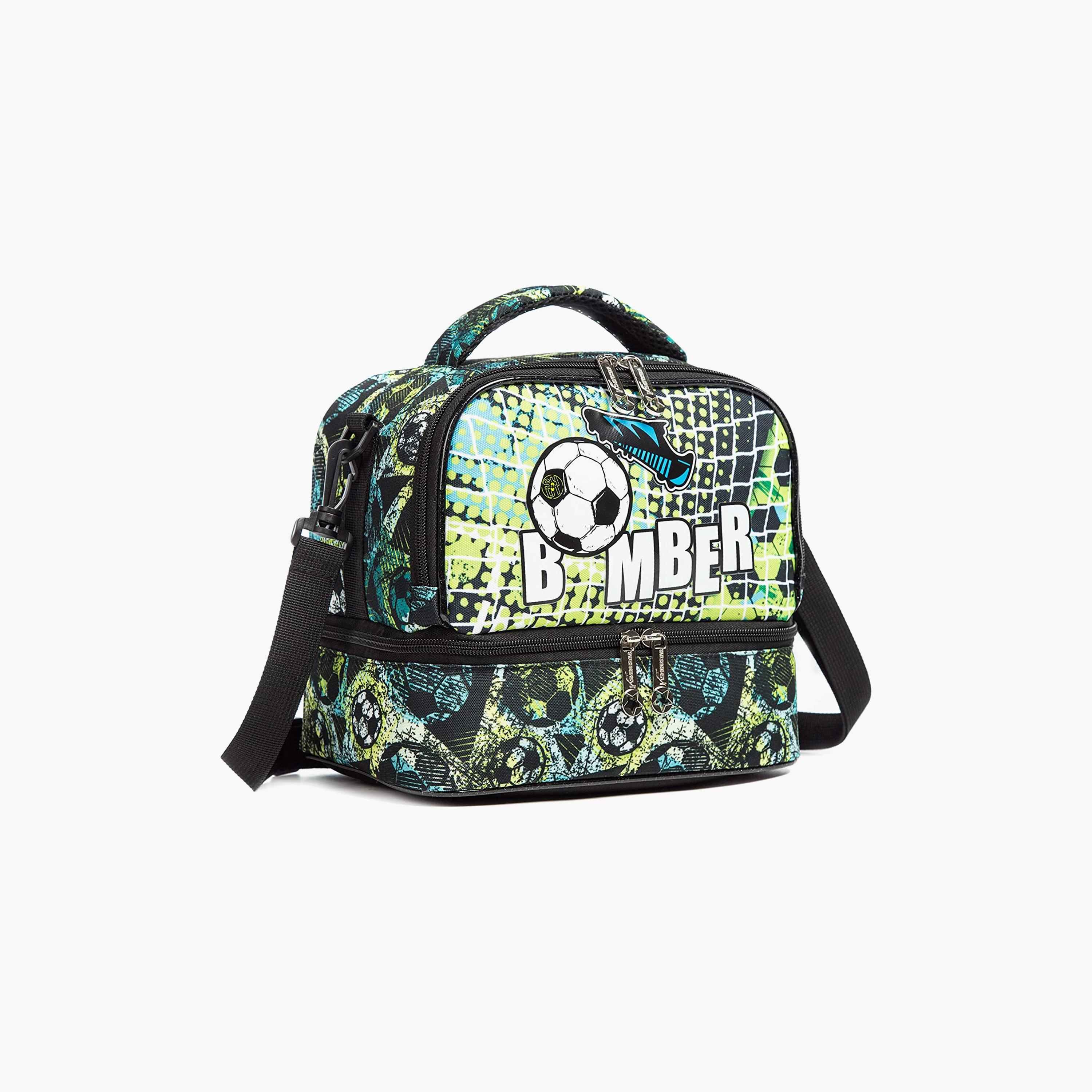 حقيبة غداء من إيزي كيدز، كرة قدم أخضر-school-lunchessentials-lunchbags-image-5