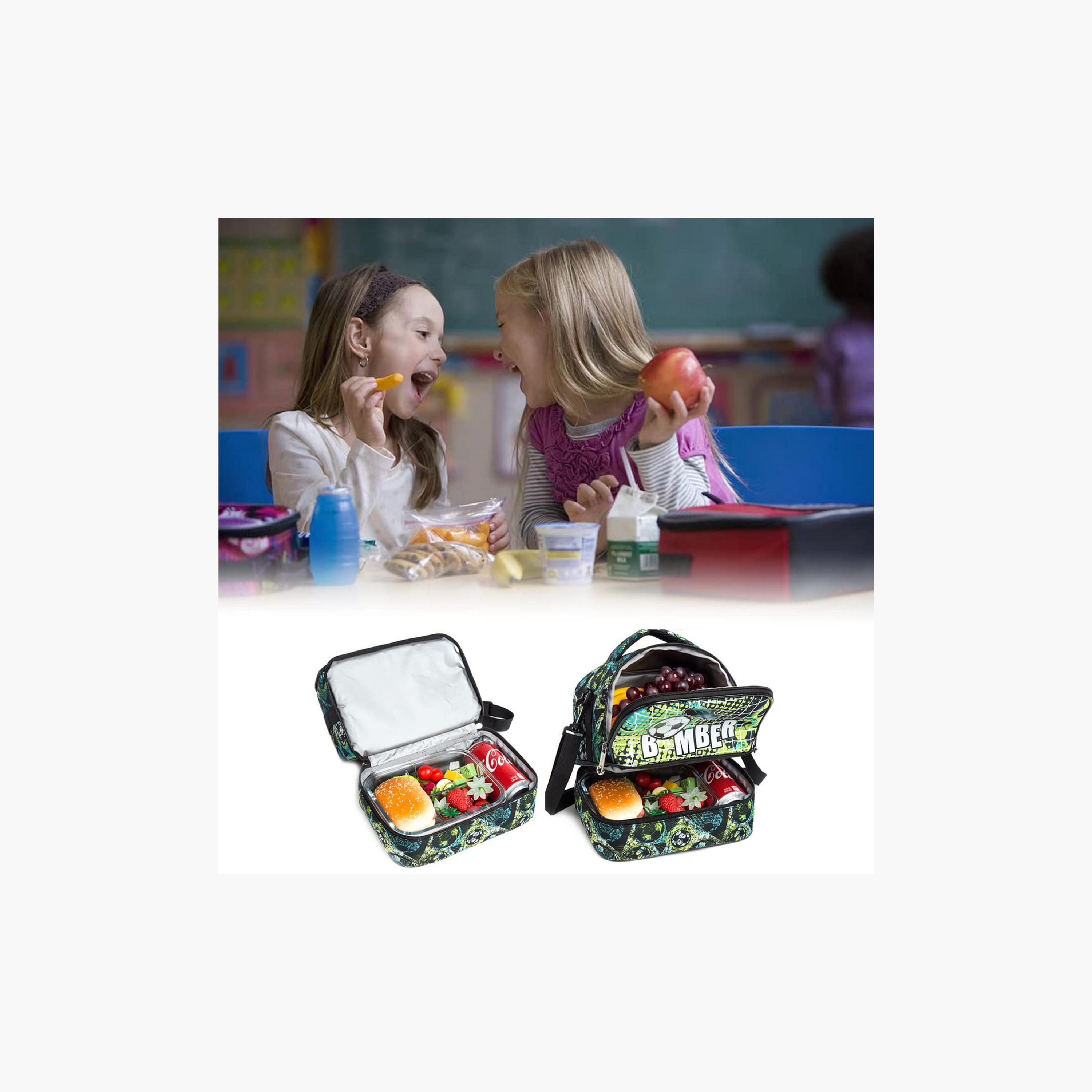 حقيبة غداء من إيزي كيدز، كرة قدم أخضر-school-lunchessentials-lunchbags-image-1