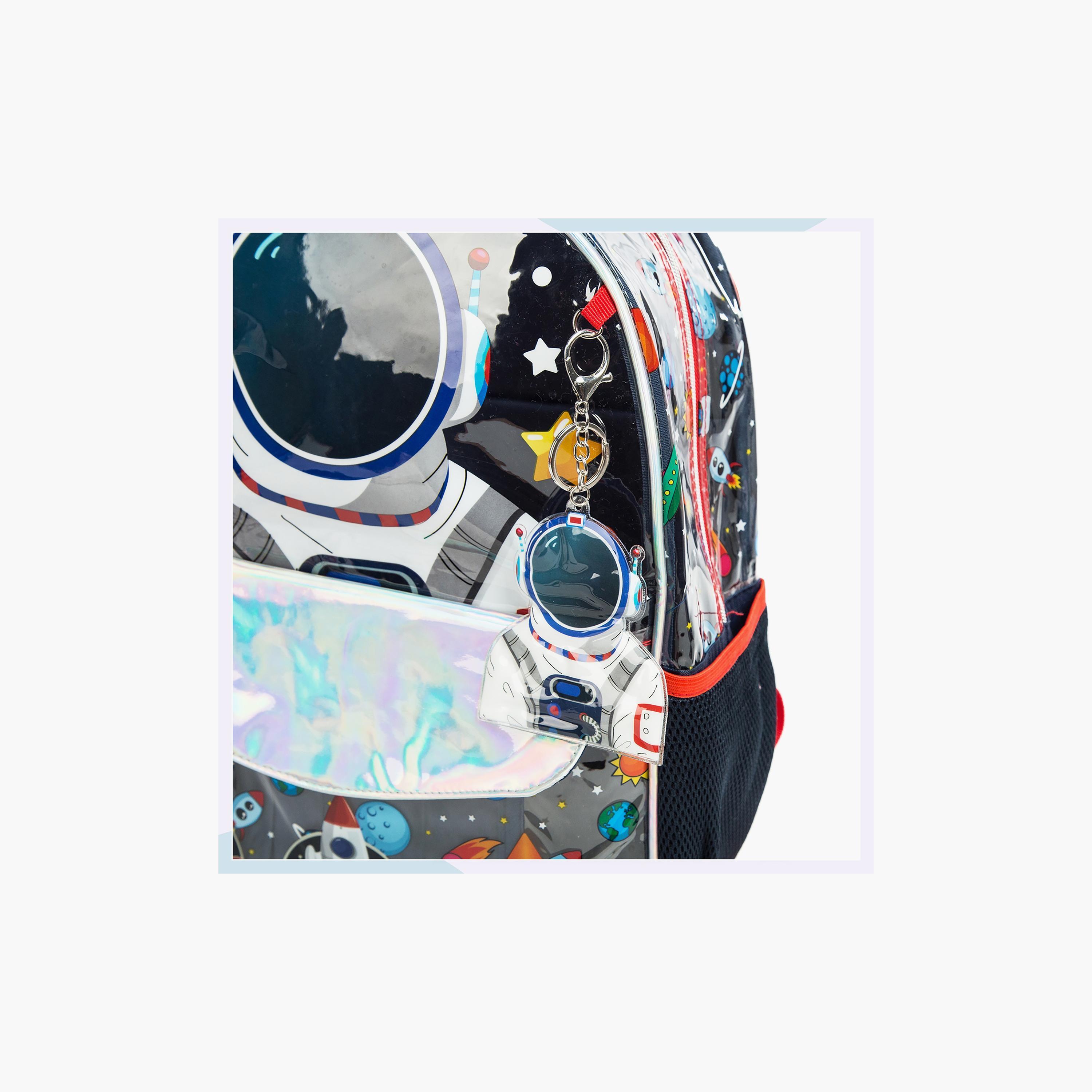 حقيبة مدرسة وصندوق غداء وحافظة أقلام من إيزي كيدز، 16 بوصة، رجل فضاء أزرق-school-bagsandbackpacks-sets-image-2