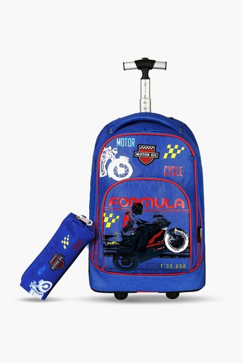 Buy Eazy Kids 2-Piece Formula Racing Big Wheel Trolley School Bag