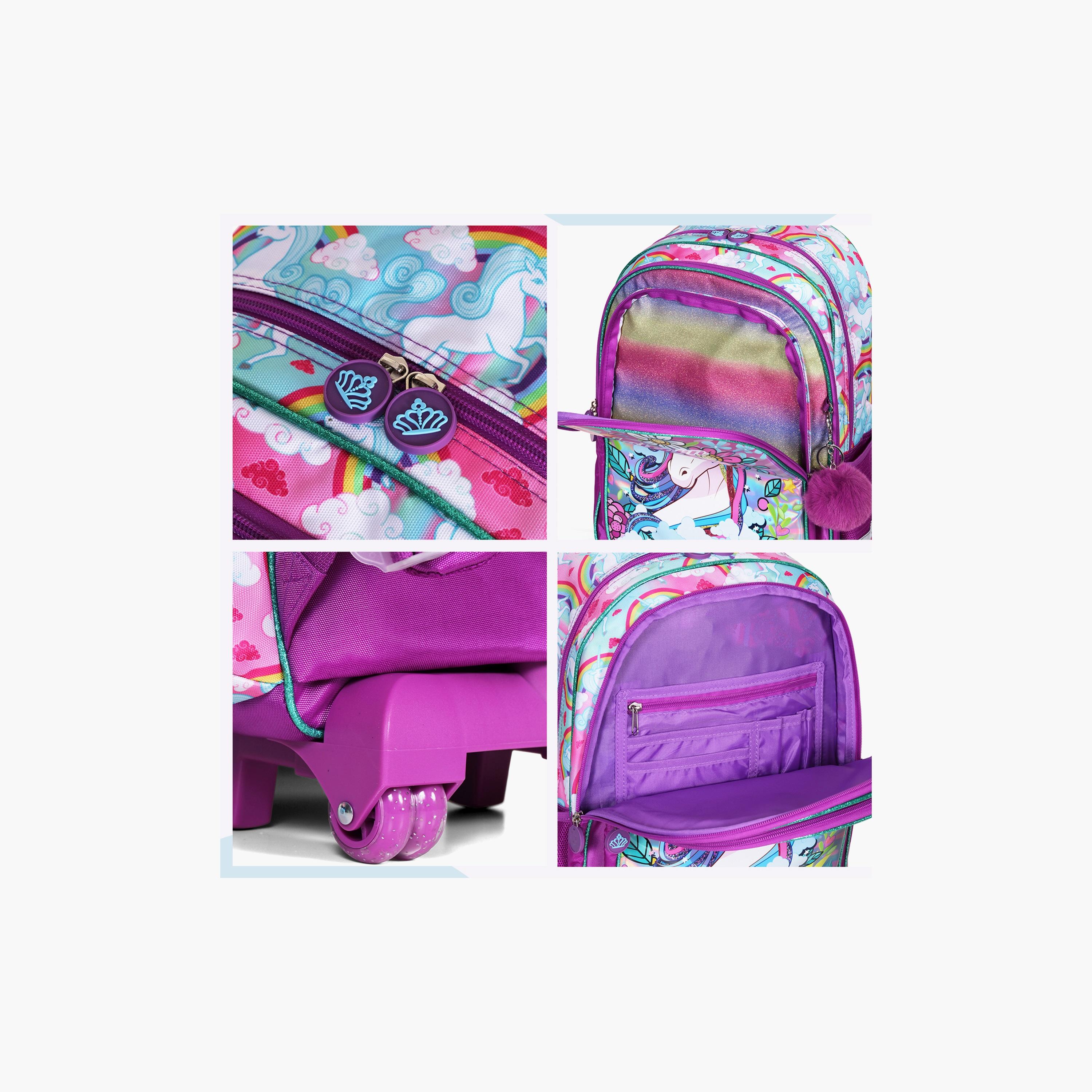 Eazy Kid 4-Piece School Bag, Lunch Bag, Activity Bag & Pencil Case, 17 Inch, Unicorn Pink-school-bagsandbackpacks-sets-image-3