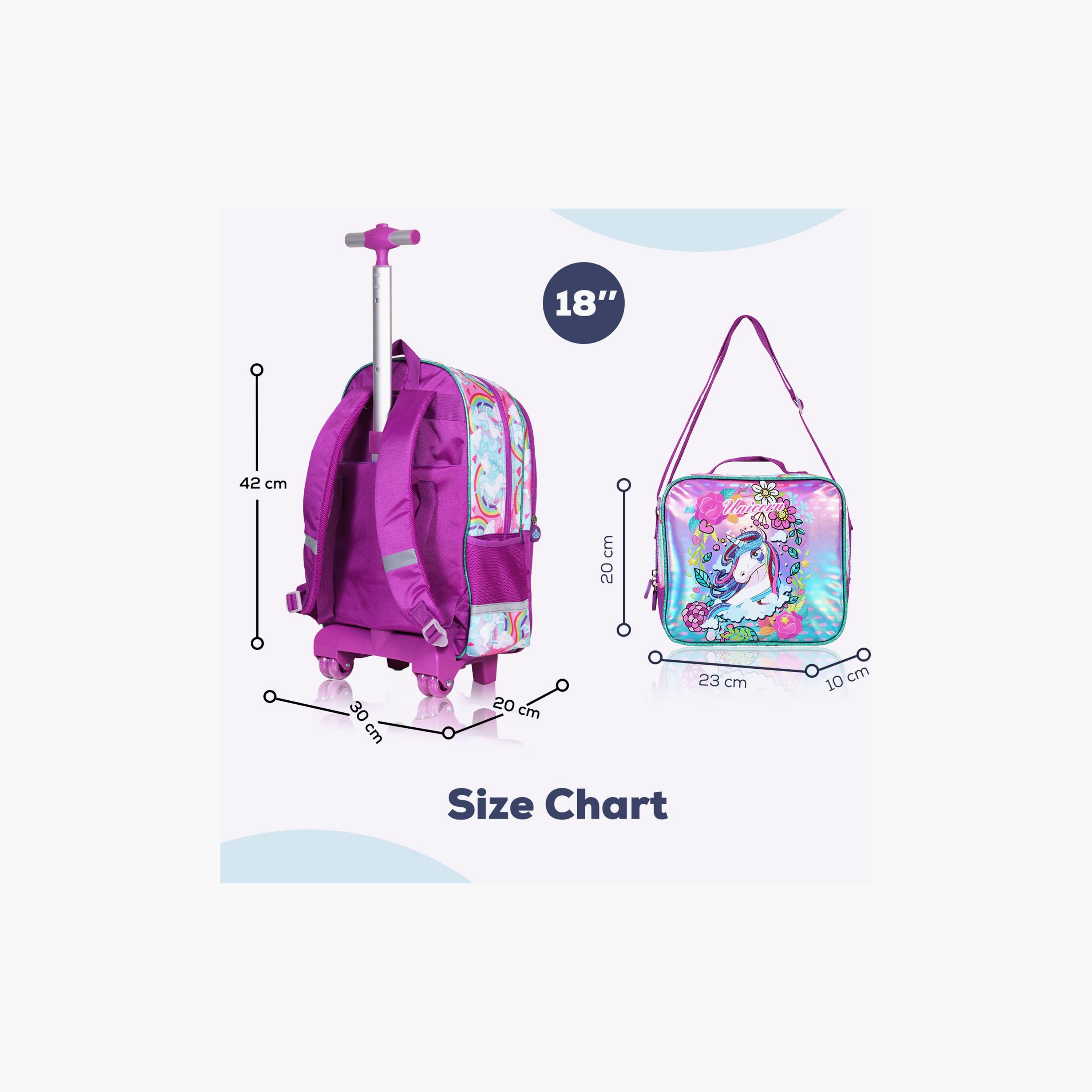 Eazy Kid 4-Piece School Bag, Lunch Bag, Activity Bag & Pencil Case, 17 Inch, Unicorn Pink-school-bagsandbackpacks-sets-image-5