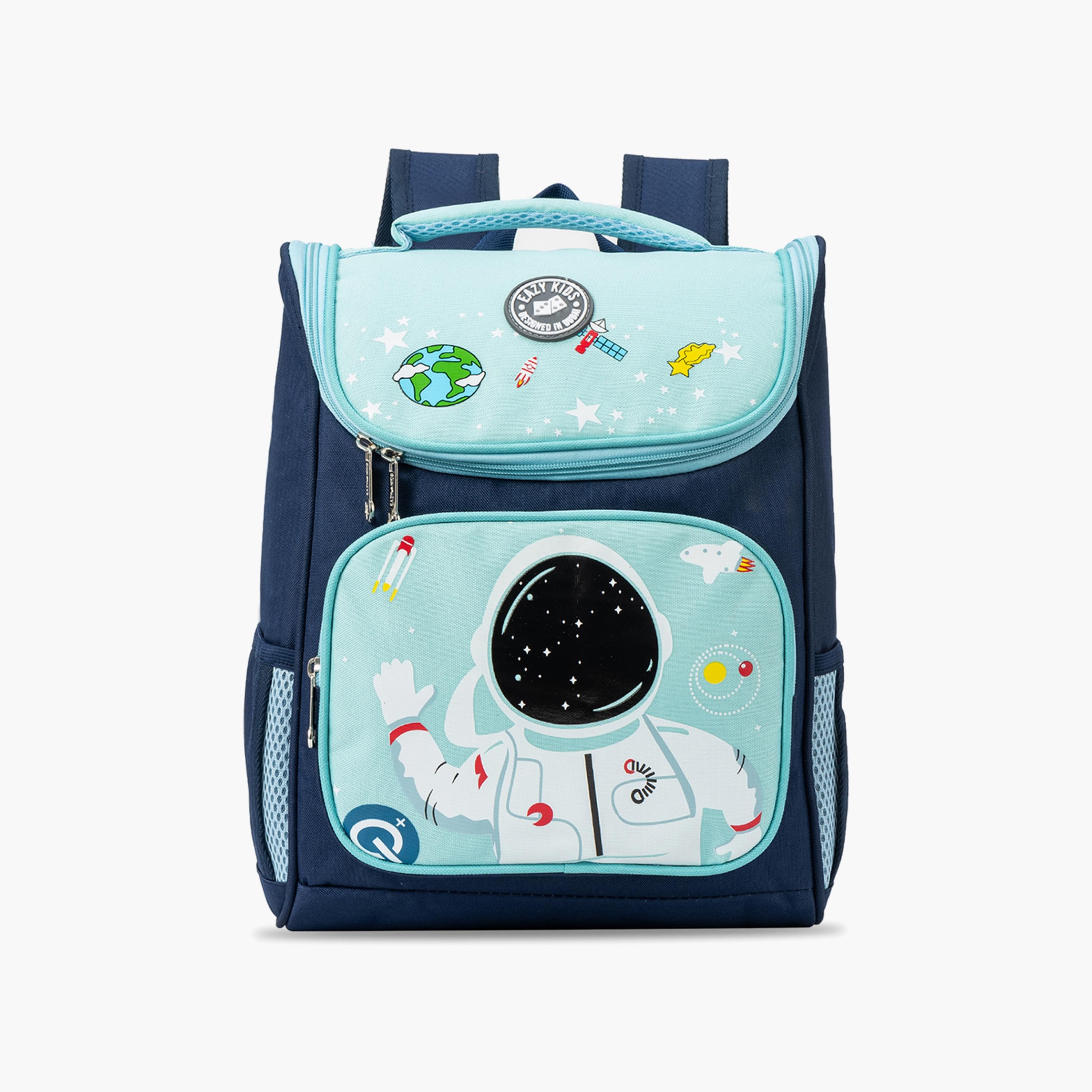 حقيبة ظهر الرجوع إلي المدرسة من إيزي كيدز، رجل فضاء، 16 بوصة، أزرق-school-bagsandbackpacks-backpacks-image-1