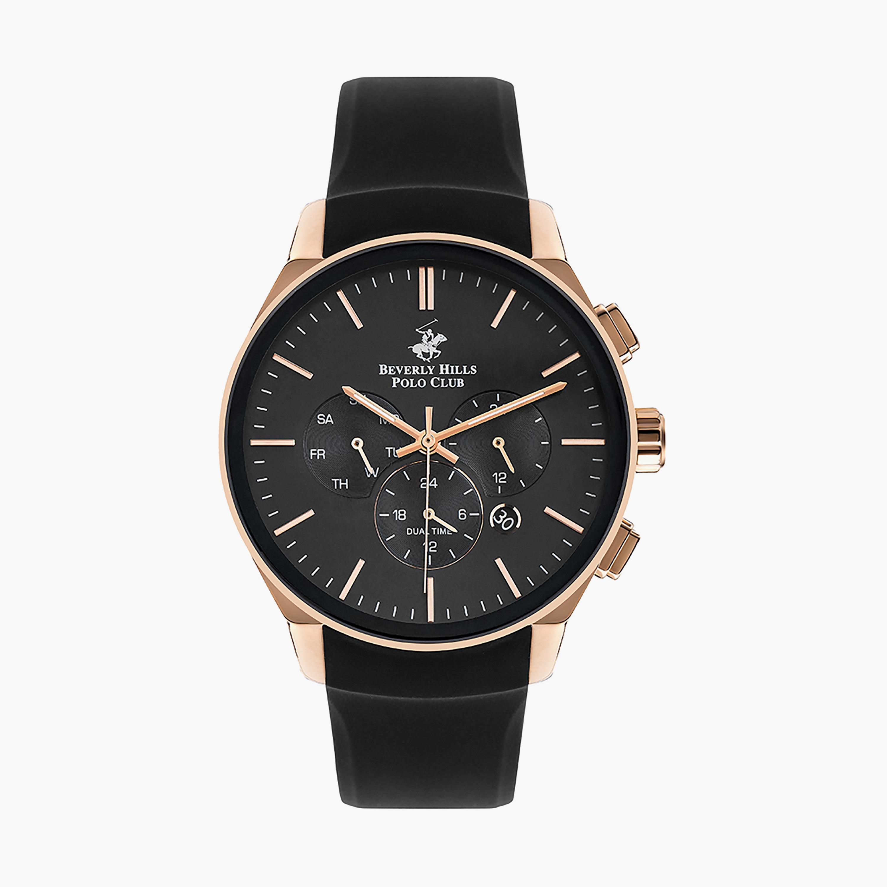  BP3224X.451 | ساعة بيفرلي هيلز بولو كلوب للرجال بسوار سيليكون كرونوغراف أسود-men-watchesandjewellery-watches-image-1