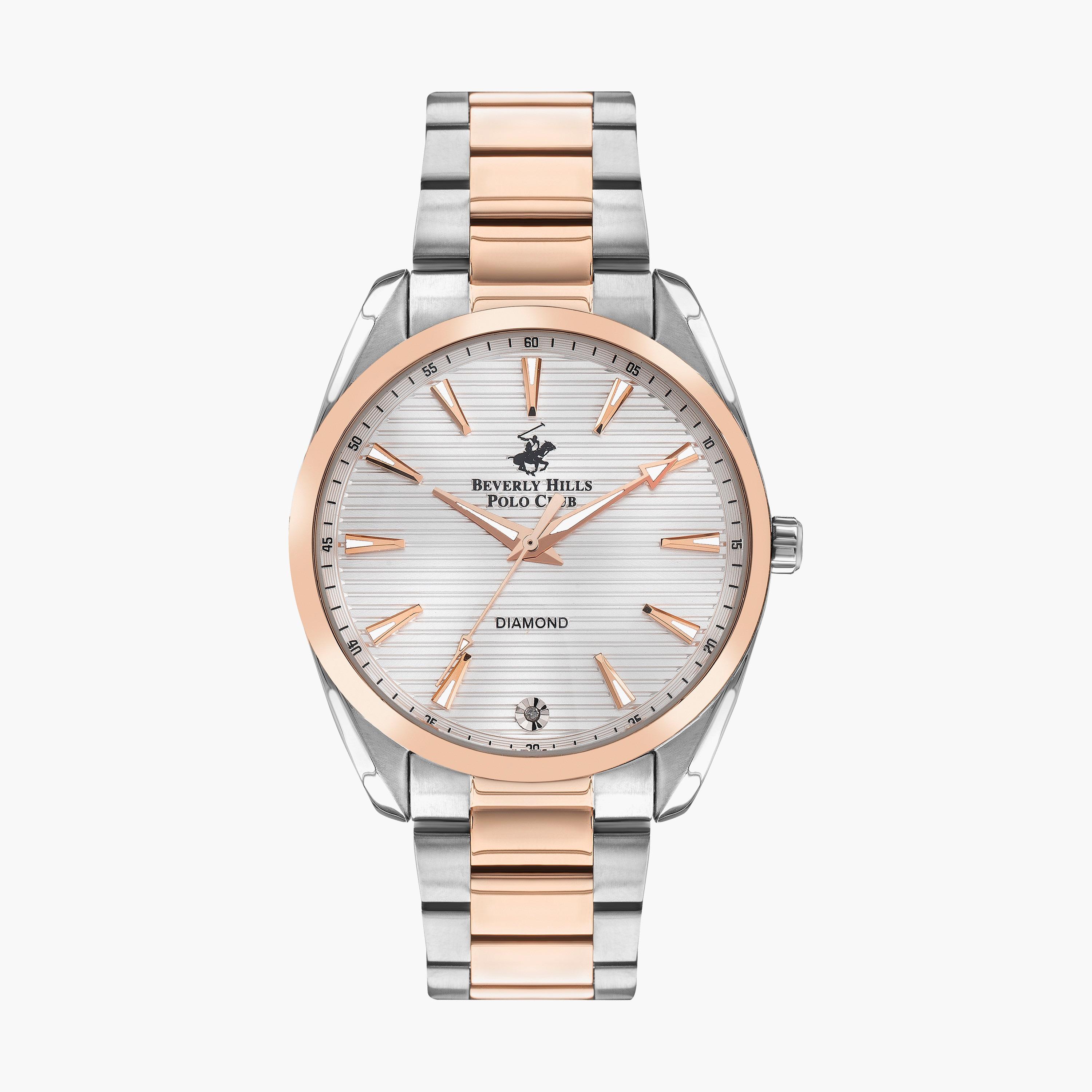 Beverly Hills Polo Club Women's Silver & Rose Gold Analog Stainless Steel Strap Watch | BP3338X.530 | 36 MM-women-watchesandjewellery-watches-image-1