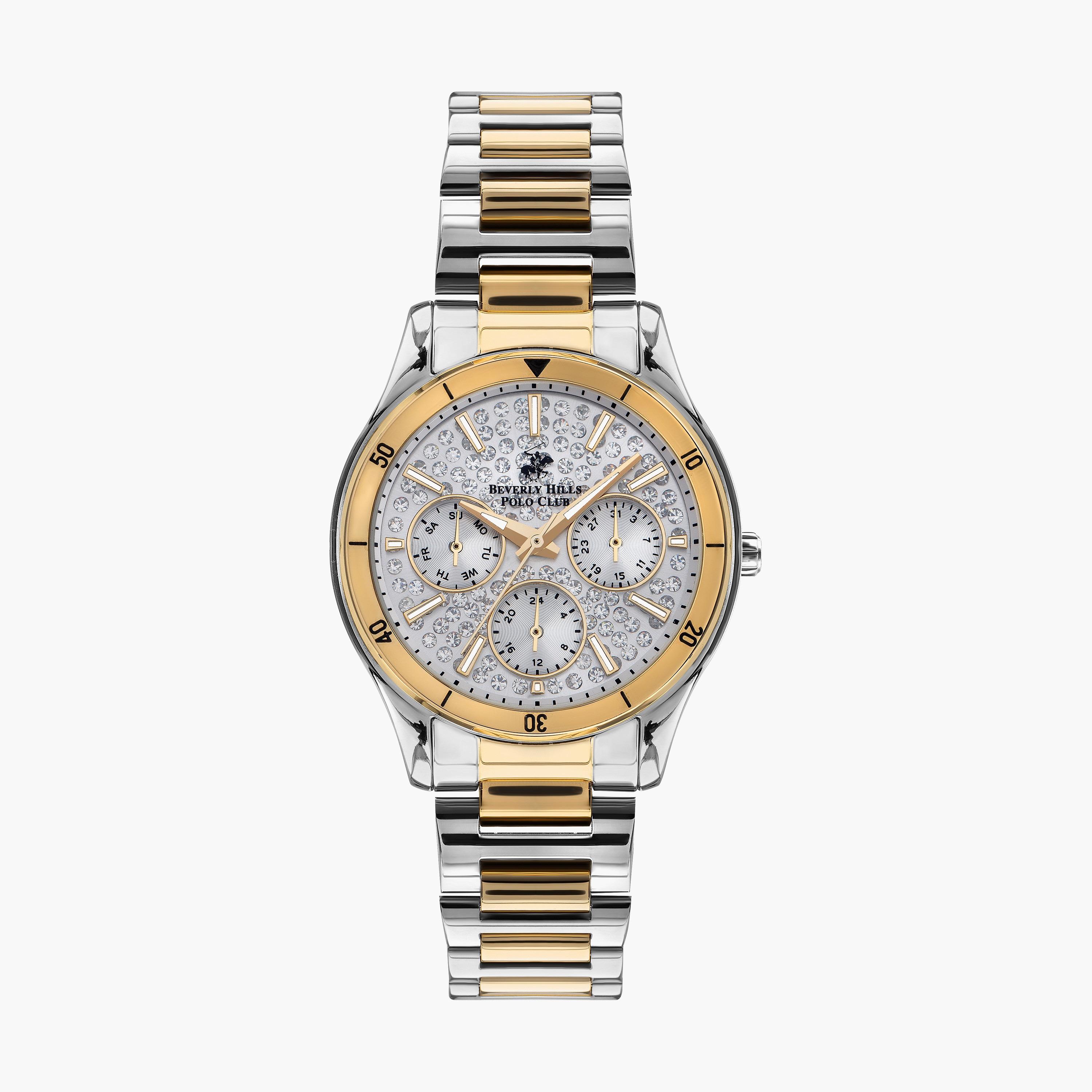  BP3350X.230 | ساعة كرونوغراف بيفرلي هيلز بولو كلوب ذو أنالوج بسوار ستانلس ستيل مع لون فضي وذهبي للنساء-women-watchesandjewellery-watches-image-1