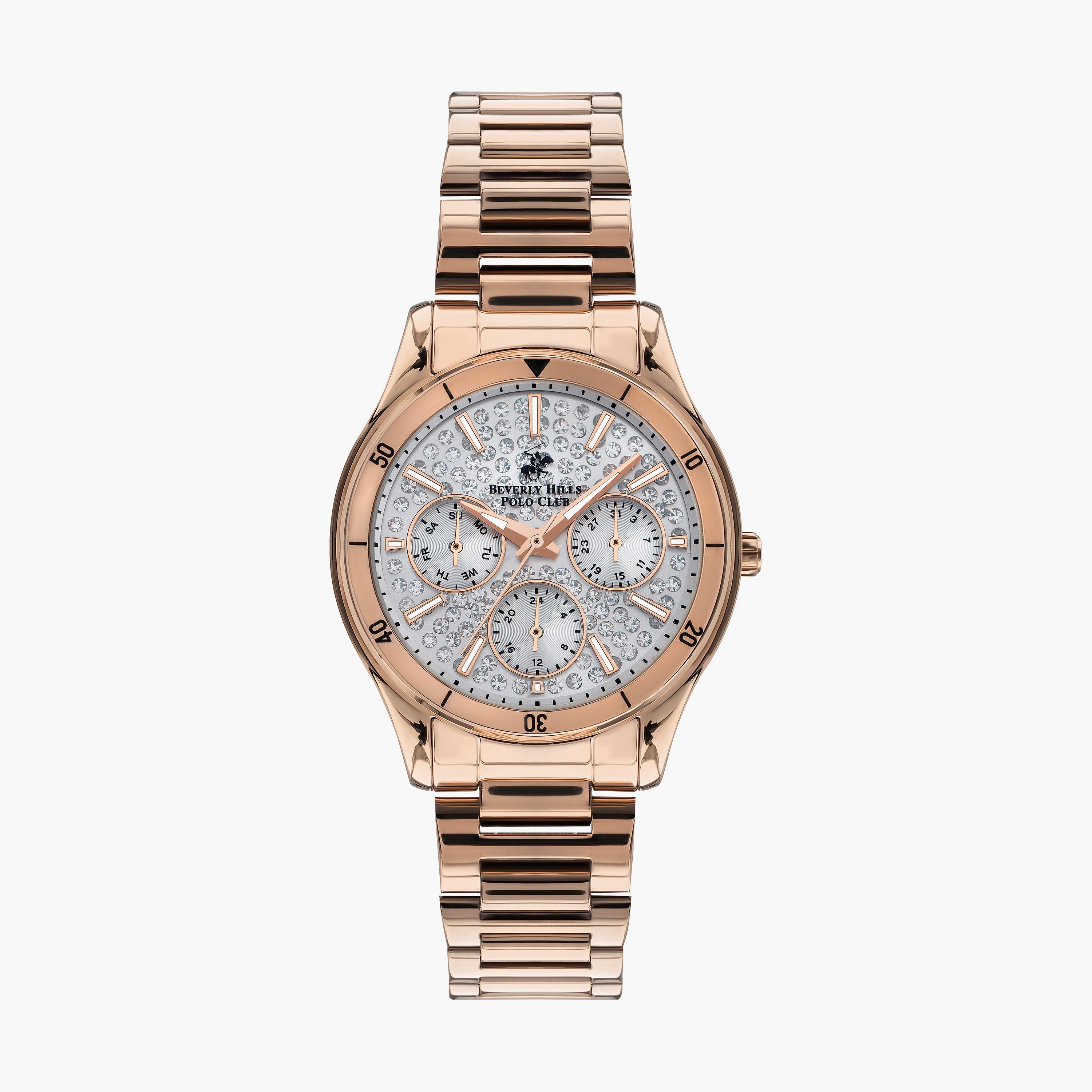  BP3350X.430 | ساعة كرونوغراف بيفرلي هيلز بولو كلوب ذو أنالوج بسوار ستانلس ستيل مع لون ذهبي للنساء-women-watchesandjewellery-watches-image-1