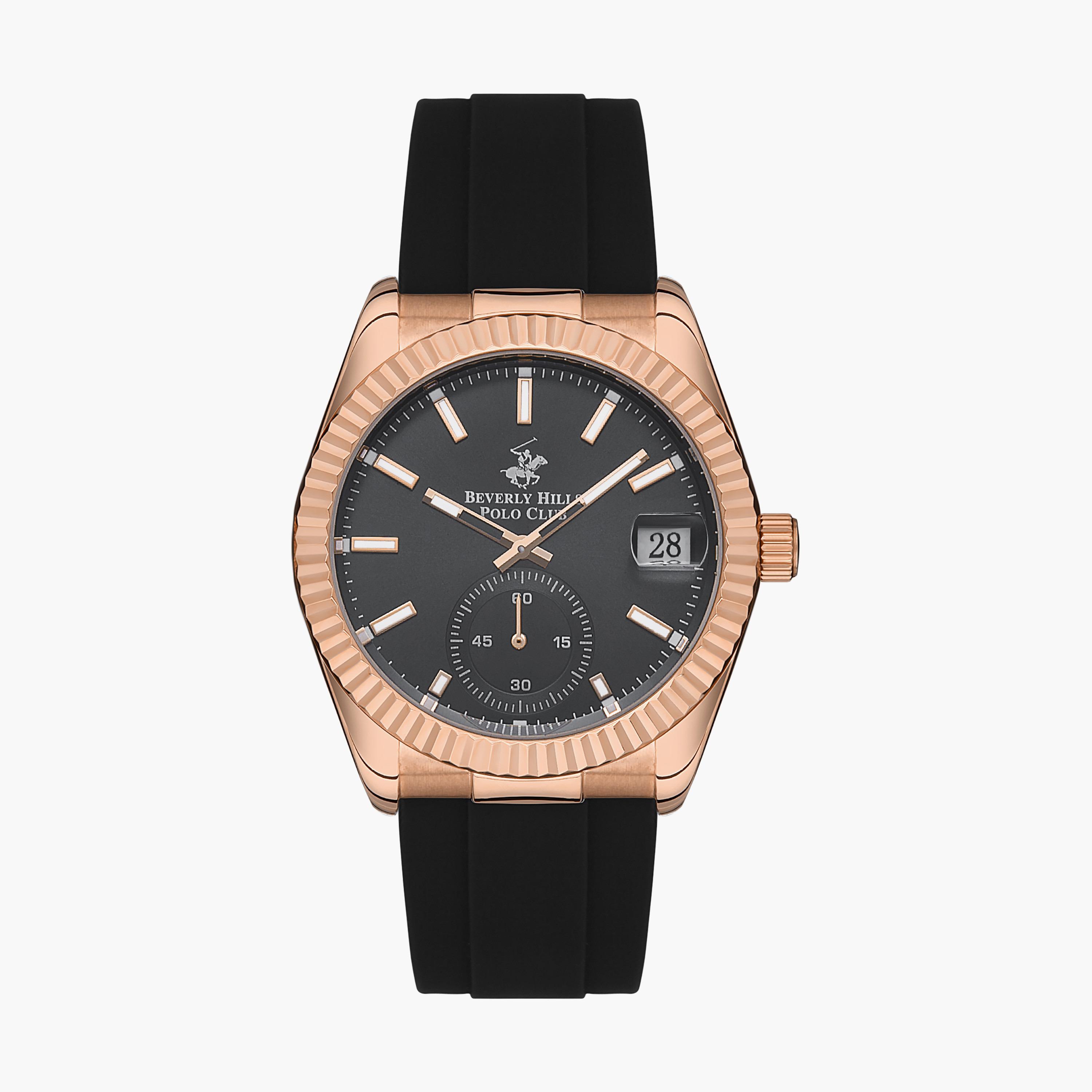  BP3325X.461 | ساعة أنالوج من بيفرلي هيلز بولو كلوب بعقارب وسوار سليكون أسود للرجال-men-watchesandjewellery-watches-image-1