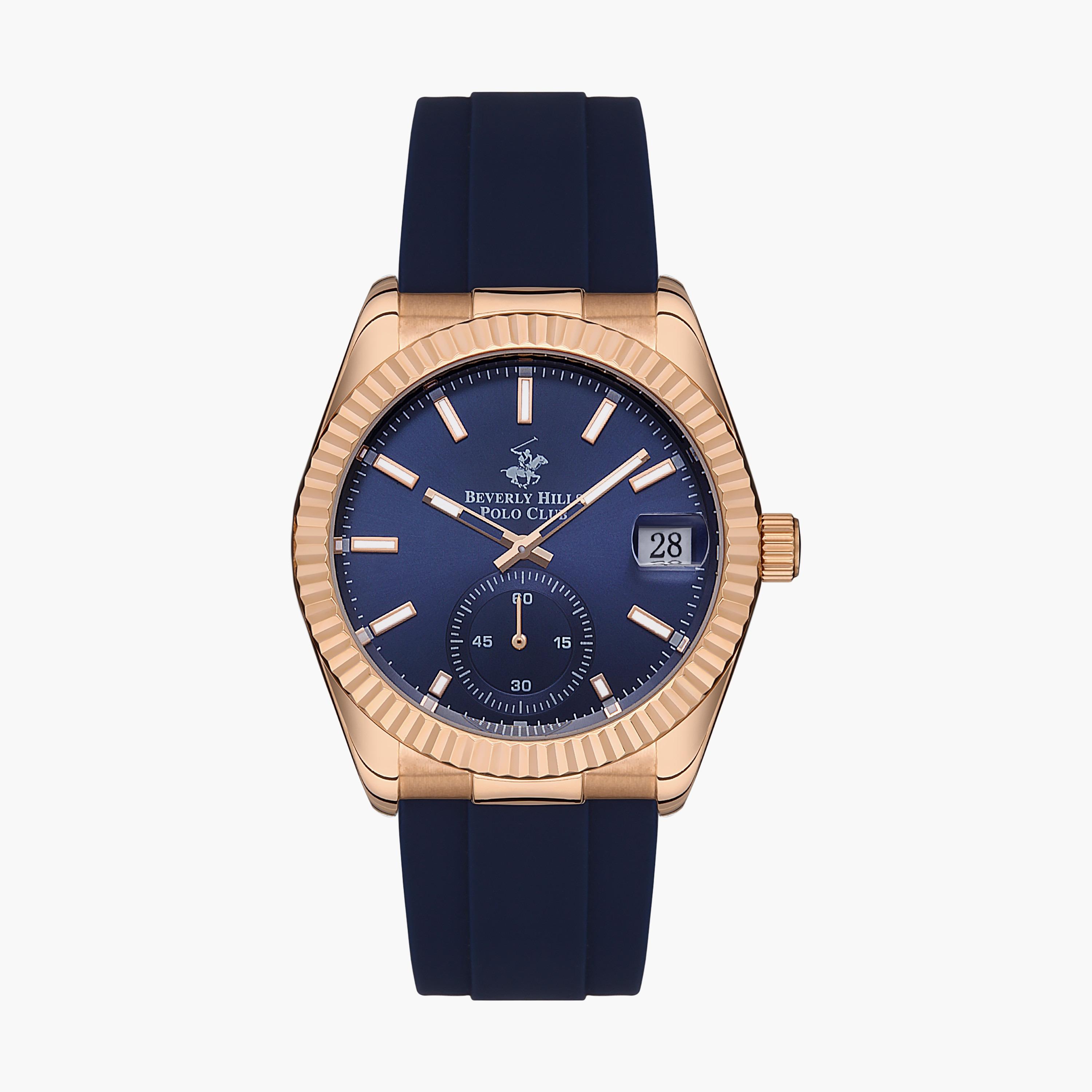  BP3325X.499 | ساعة أنالوج من بيفرلي هيلز بولو كلوب بسوار سيليكون أزرق داكن للرجال-men-watchesandjewellery-watches-image-1