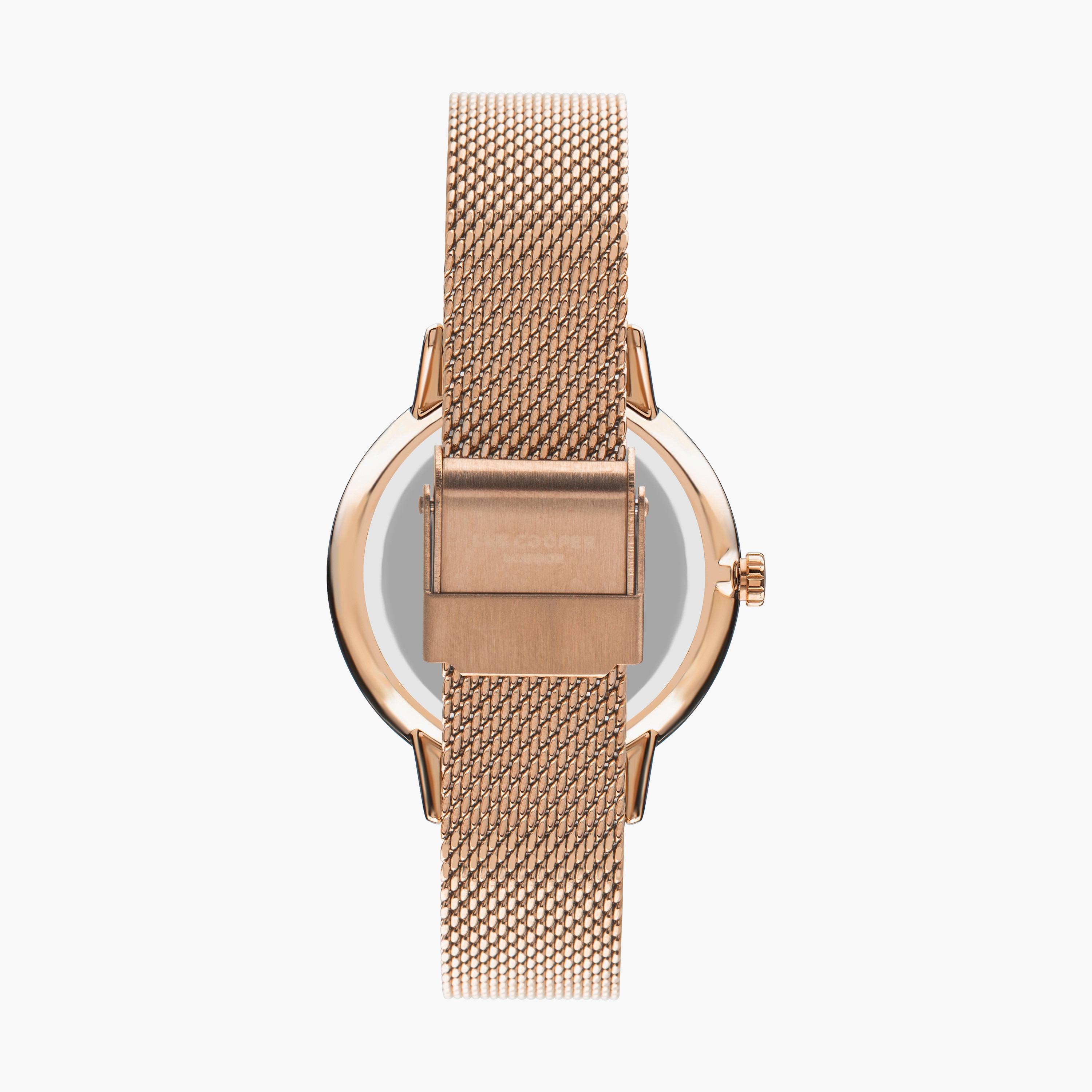  LC07473.430 | ساعة لي كوبر بسوار شبكي ذهبي وردي مع أنالوج-women-watchesandjewellery-watches-image-3