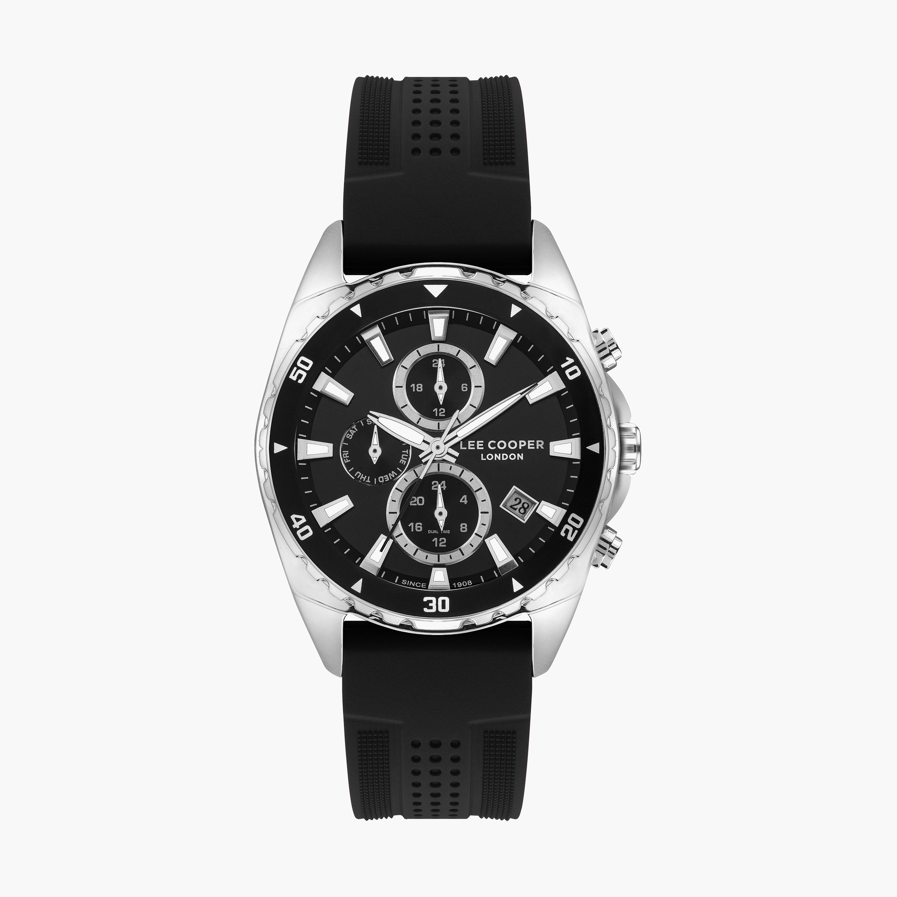  LC07527.351 | ساعة كرونوغراف بسوار سيليكون اسود للرجال من لي كوبر-men-watchesandjewellery-watches-image-1