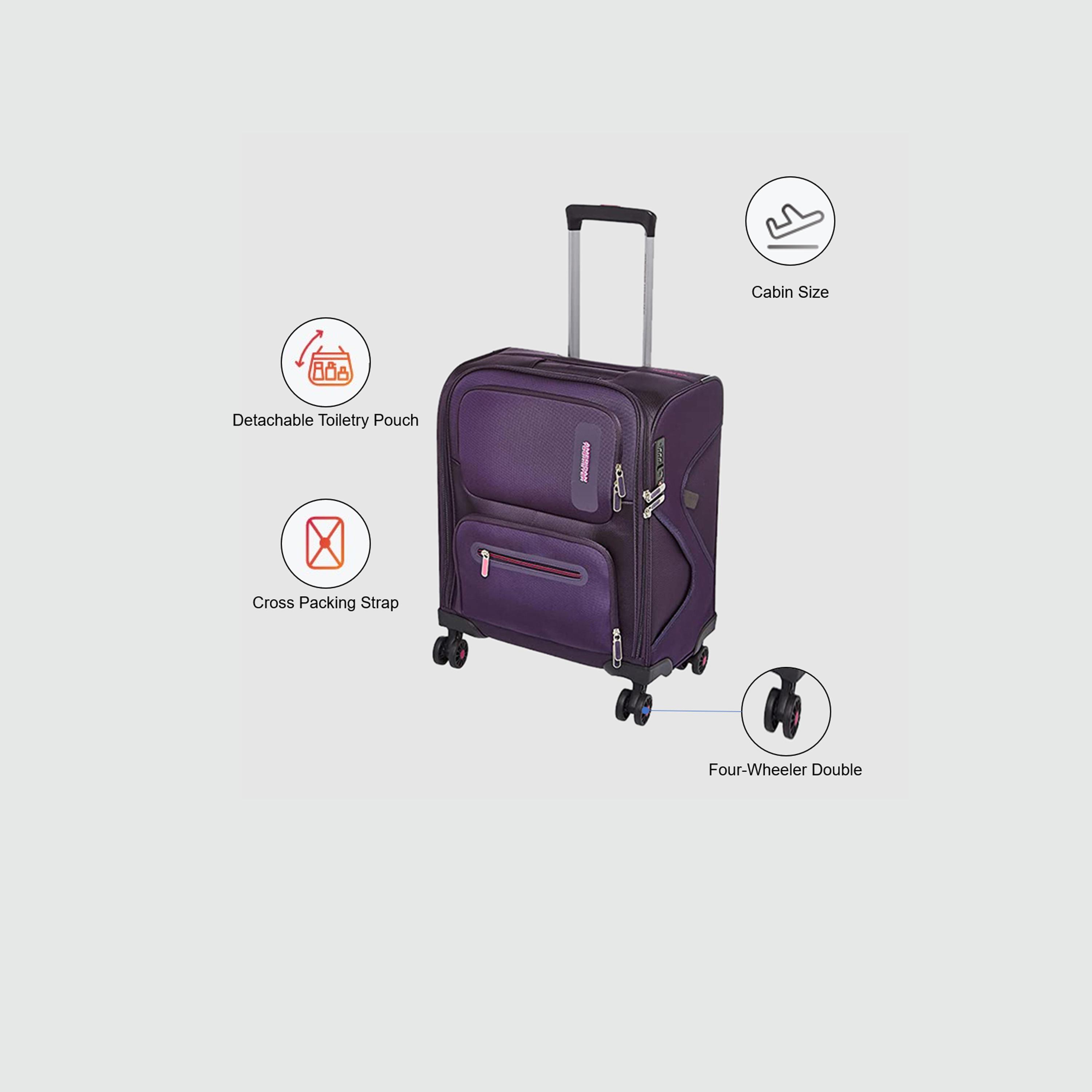 أمريكان توريستر- شنطة ماكسويل 50 سم صغيرة بوليستر بأربع عجلات مع قفل TSA-travel-luggagesandbags-luggage-image-3