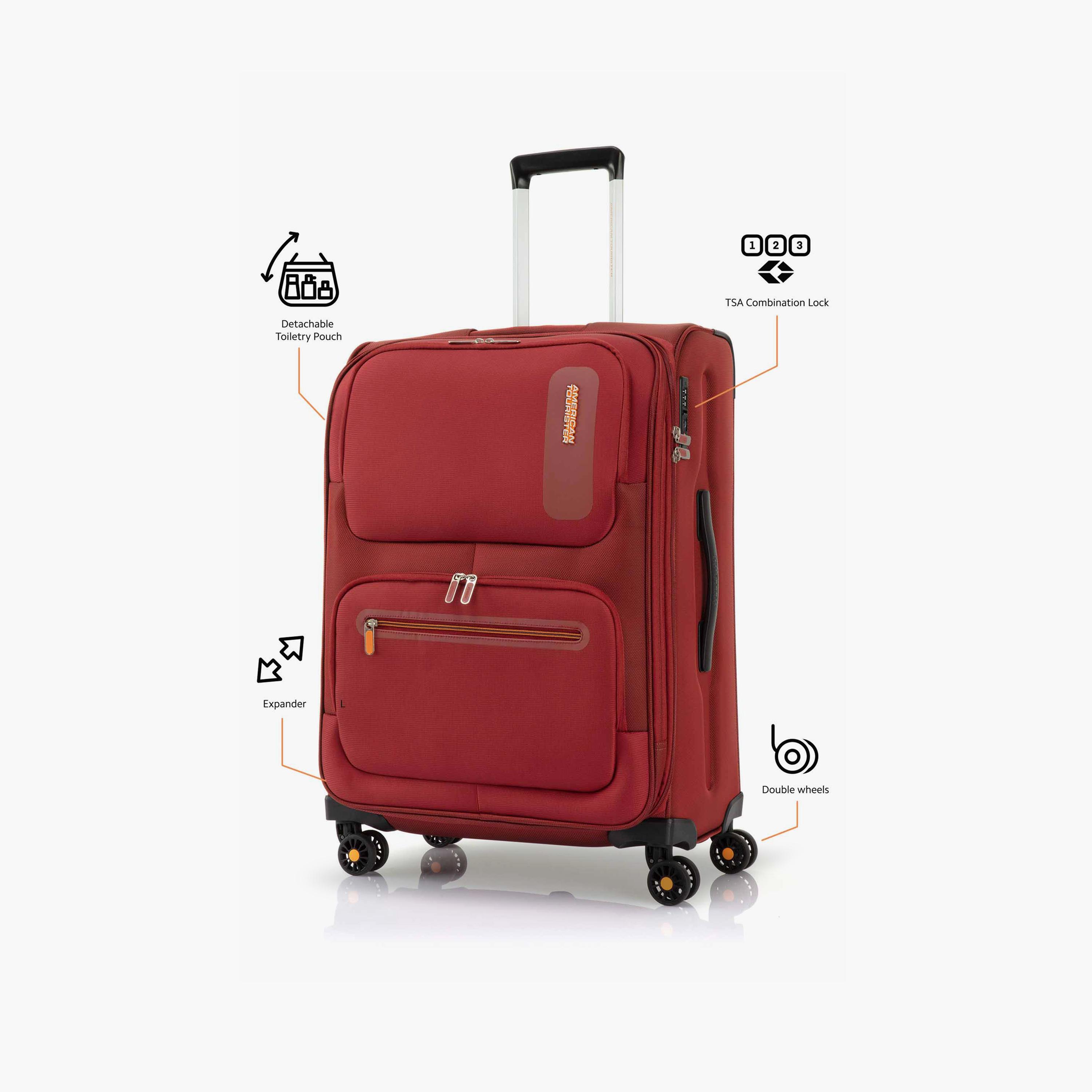 American Tourister Maxwell 68 CM Medium Check-in Polyester Softcase 4-Wheeler Spinner Luggage Trolley Bag with TSA Lock | 251-2501-004266-travel-luggagesandbags-luggage-image-10