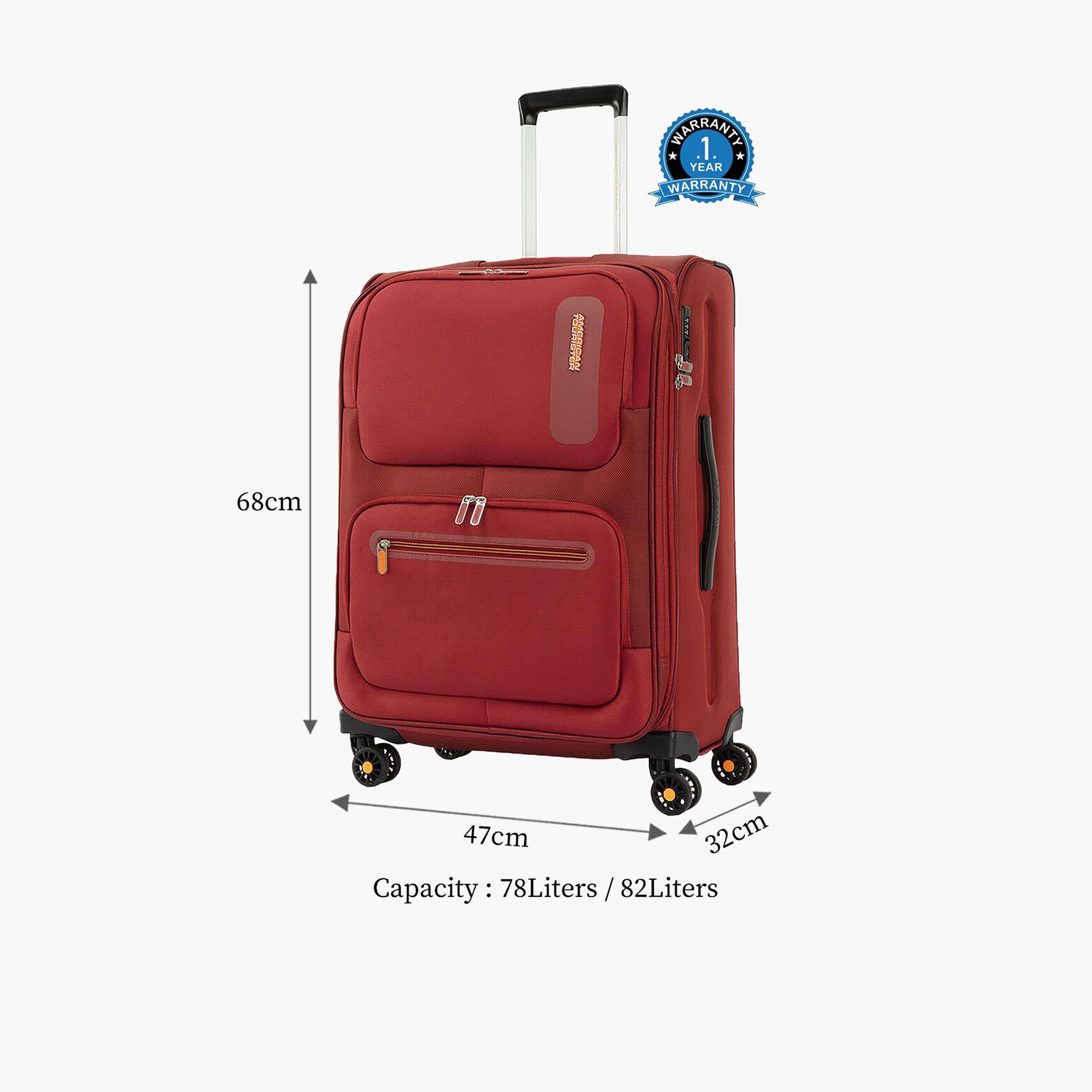 American Tourister Maxwell 68 CM Medium Check-in Polyester Softcase 4-Wheeler Spinner Luggage Trolley Bag with TSA Lock | 251-2501-004266-travel-luggagesandbags-luggage-image-2